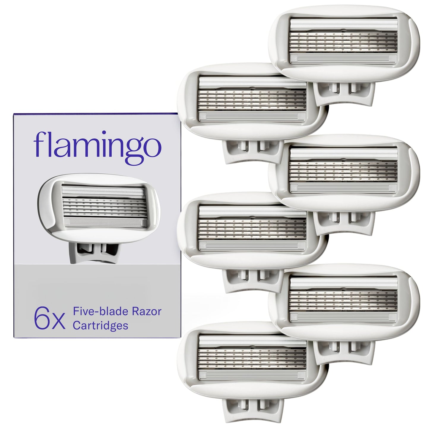Flamingo Women's Original Razor Blade Refill Cartridges for Women - 6 Count - 5-Blade Shaving Razors for Women Beauty and Personal Care Flamingo Default Title