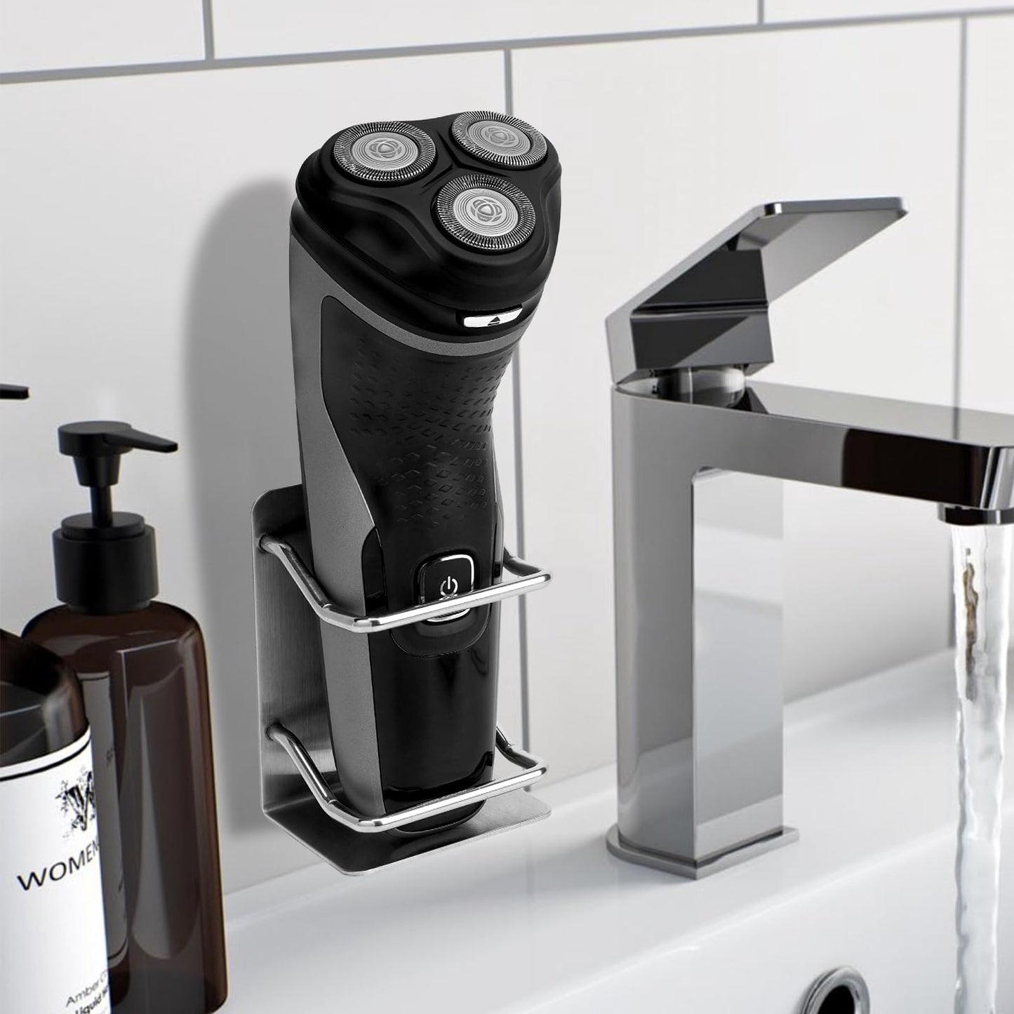 Linkidea 2 Pack Stainless Steel Electric Razor Holder for Shower, Shaver Organizer Compatible with Braun Series 5, Philips Series 2400, 5000x, 9000 Beauty and Personal Care Linkidea