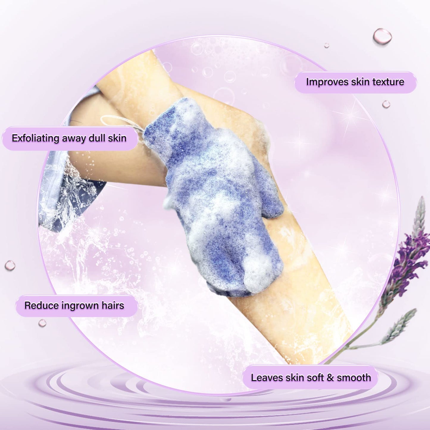Evridwear Shower Exfoliating Mitts, Deep Cleanse Bathing Scrub Gloves Self Tan Scrubber Mitten Dead Skin Remover for Men and Women,1 Pair Heavy Beauty & Personal Care Evridwear