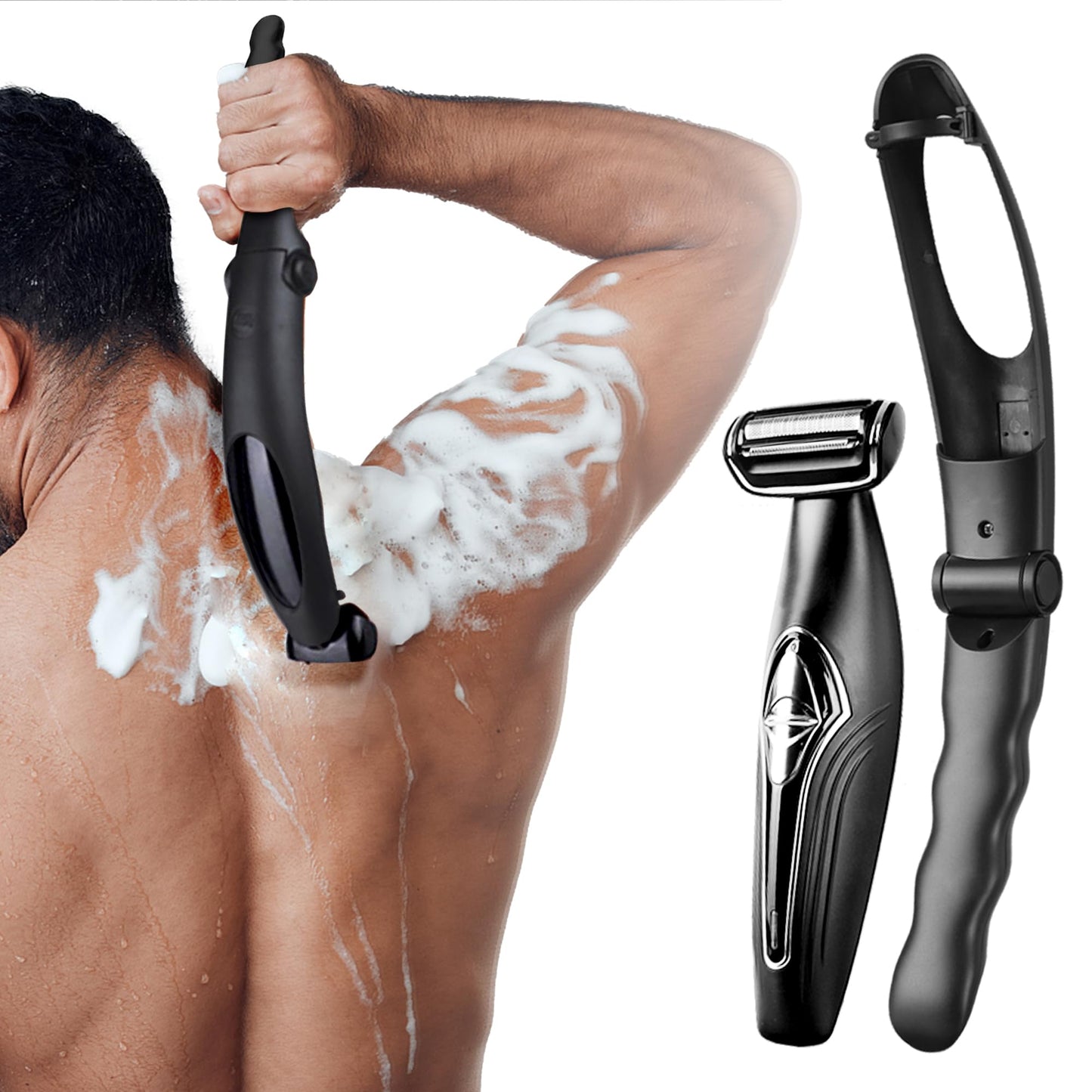 Mens Back Shaver with Long Handle, Multifunctional Self-Service Electric Back Hair Razor with Detachable Handle, Trimmer for Men with Back Attachment Beauty and Personal Care kurtmark