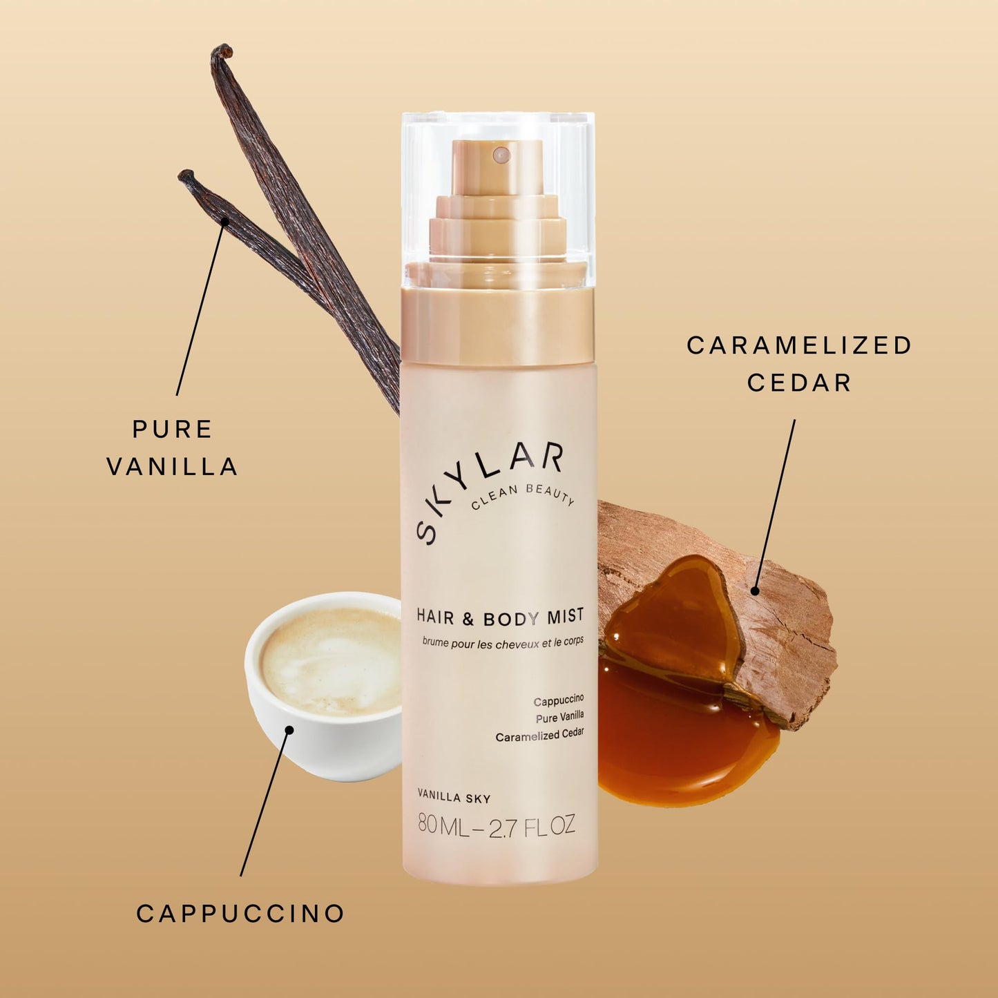 Skylar Vanilla Sky Hair & Body Mist | Hypoallergenic & Clean Fragrance | Vegan, Cruelty Free, and Safe For Sensitive Skin | 80 ML, 2.7 Fl Oz Beauty & Personal Care Skylar