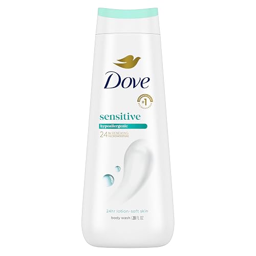Dove Body Wash Sensitive Skin For 24hr Lotion-Soft Moisturizing Cleanser Gentle Hypoallergenic Formula with No Sulfates No Parabens 20 oz Beauty & Personal Care Dove