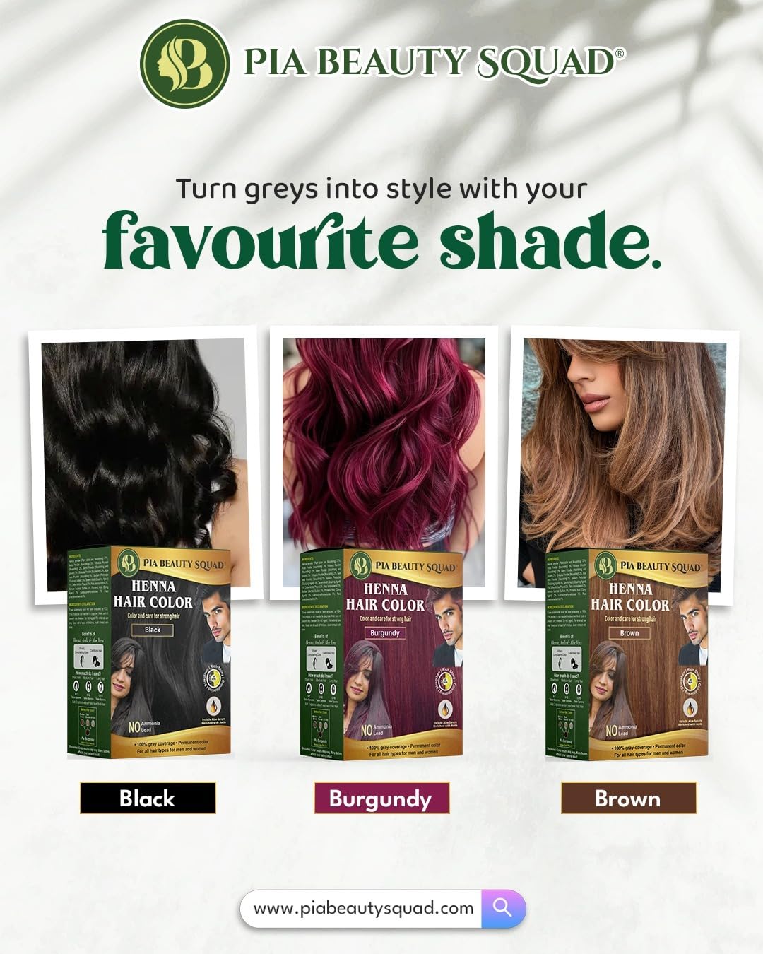 PIA Beauty Henna Hair Color Kit - Black - 30 Minute Ayurvedic Hair Dye with Serum - 100% Grey Coverage |Color mix+ Shine Serum | For Men & Women Beauty & Personal Care Pia beauty squad