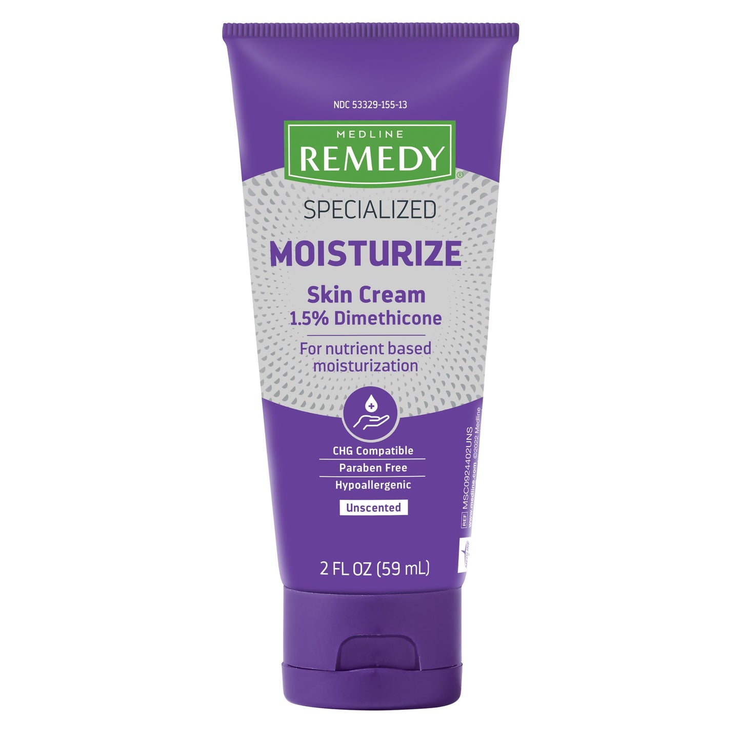 Medline Remedy Specialized Skin Cream, Unscented (2 fl oz), 1.5% Dimethicone, Nourishing Moisturizer for Dry Skin, Paraben-free, and Hypoallergenic Beauty & Personal Care Medline