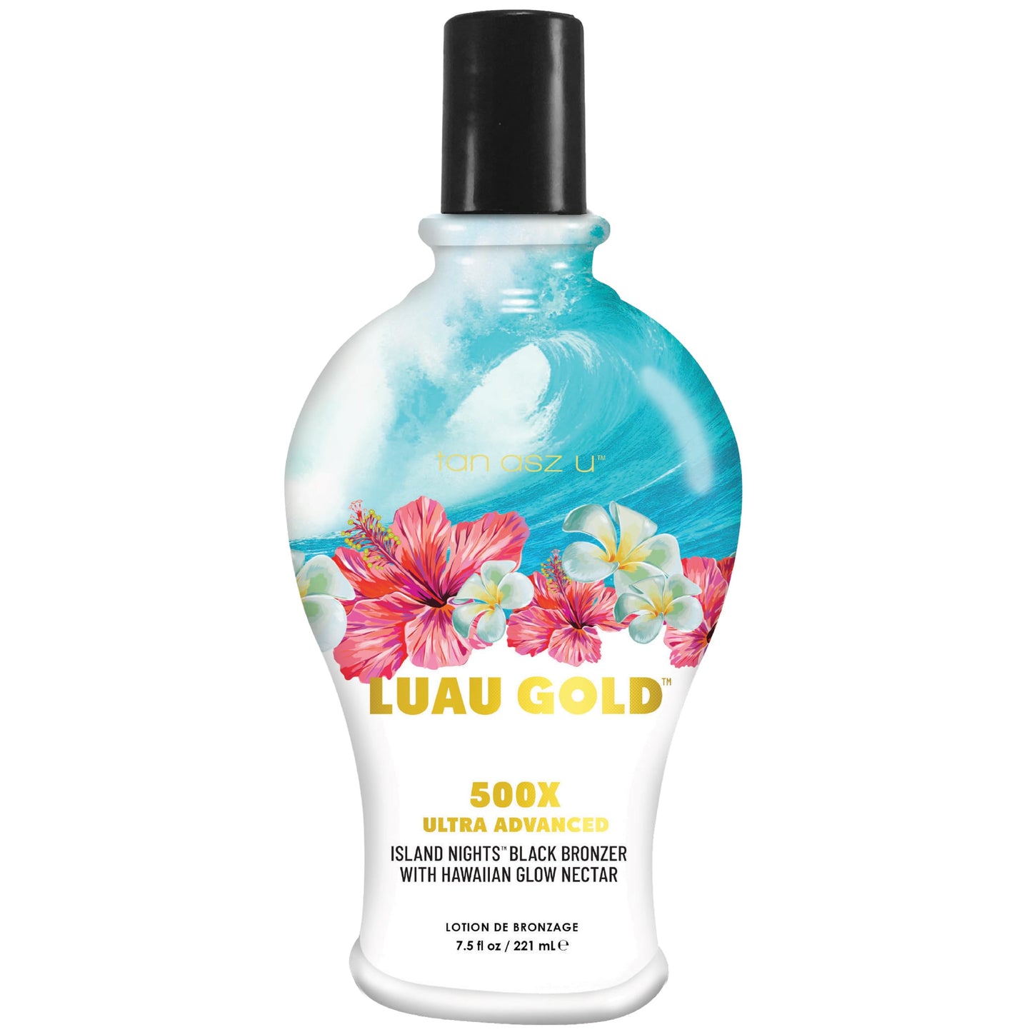 Tan Asz U Luau Gold Tanning Lotion, 500X Ultra Advanced Island Nights Black Bronzer Tanning Lotion with Hawaiian Glow Nectar, Peptides & Ceramides Beauty & Personal Care Tan Incorporated
