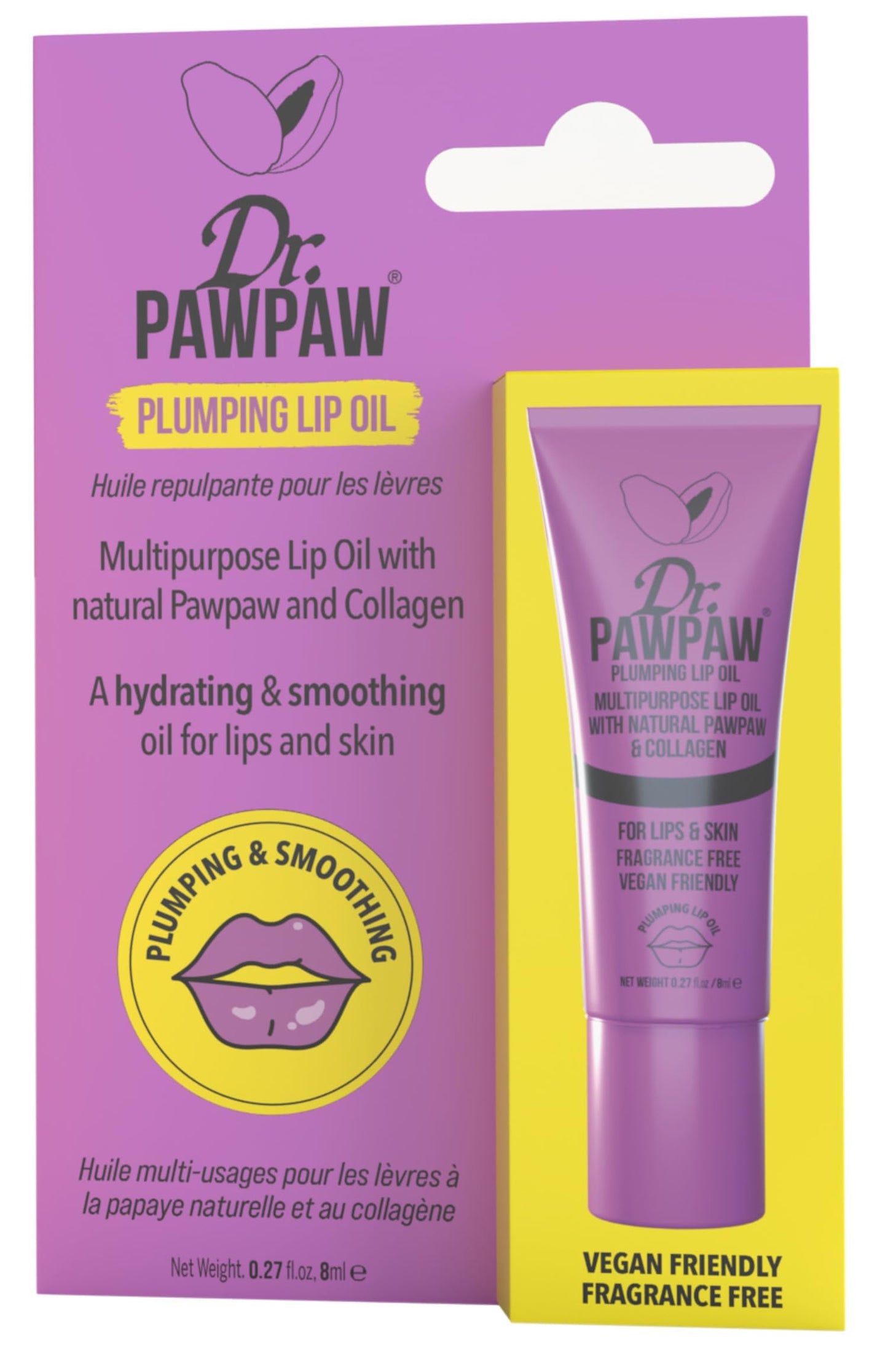Dr. PawPaw Multipurpose Plumping Lip Oil - Intensely Nourishing Hydrating Lip Oil - for Women with Aloe Vera, Olive and Castor Oil - 0.27 oz Beauty and Personal Care Dr. PAWPAW ORIGINAL BALM