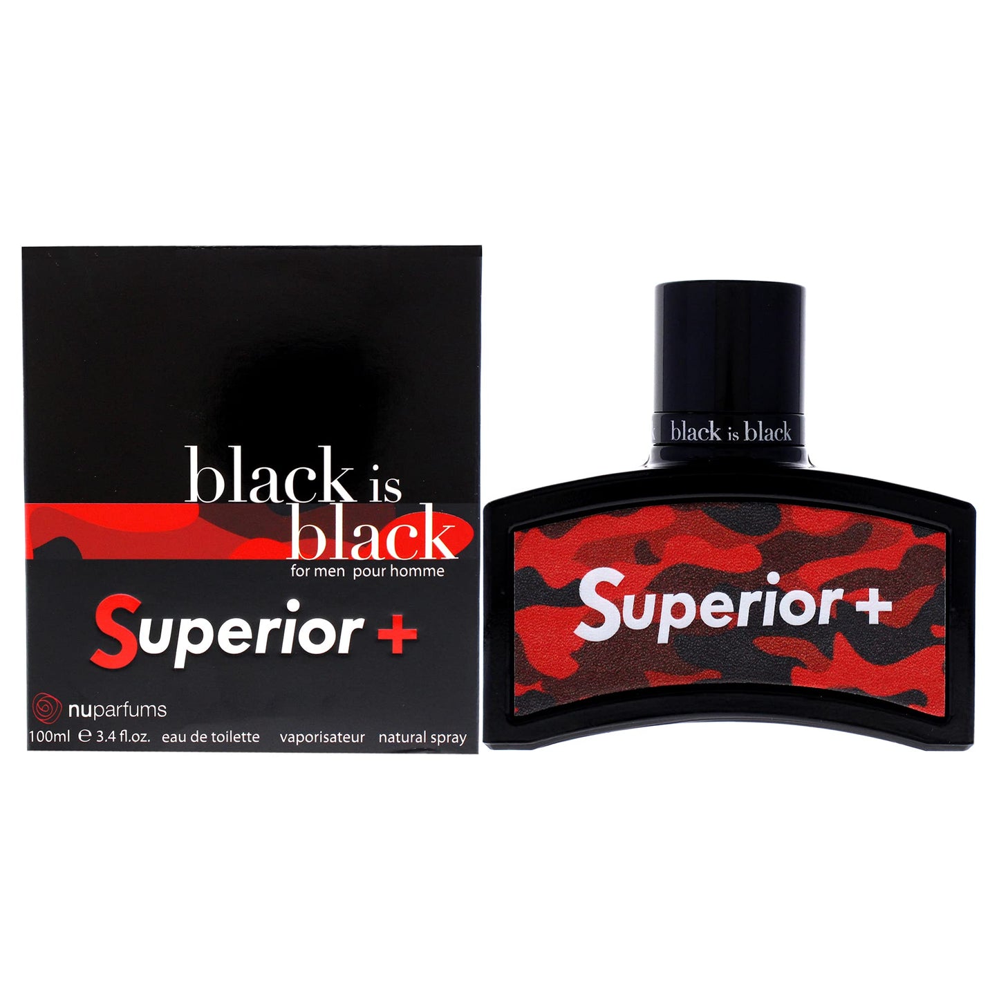 NU Parfums Black Is Black Superior Plus for Men Eau de Toilette Spray, 3.4 Ounce Beauty & Personal Care Nuparfums