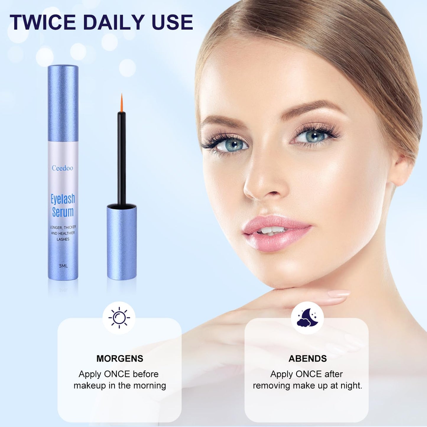 Ceedoo Advanced Eyelash Serum for Thicker, Longer & Longer Looking Eyelashes and Eyebrows, Vegan & Cruelty-Free - Stronger, Thicker Lash Enhancing Beauty & Personal Care ceedoo