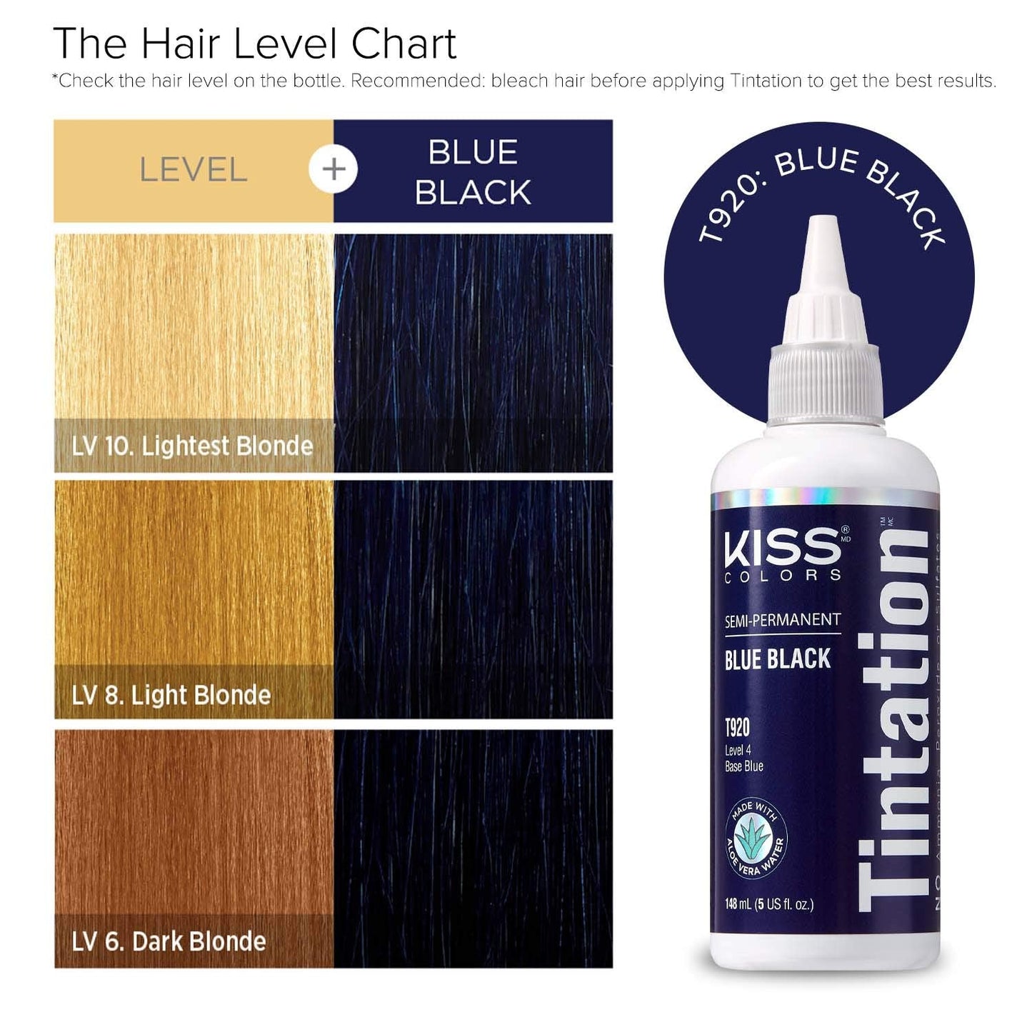 Red by Kiss Tintation Semi-Permanent Hair Color, Aloe Vera Water Based, Argan Oil, Olive Oil, Collagen & Keratin, Long-Lasting Color Dye (Blue Black Beauty & Personal Care Red By Kiss