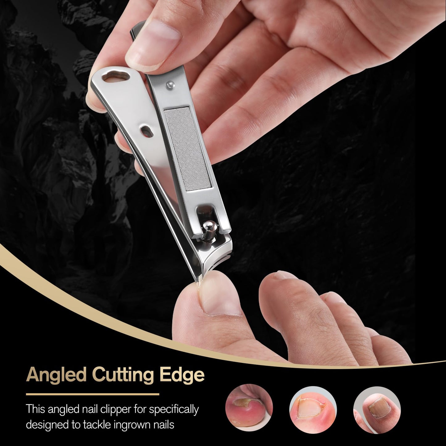 FERYES Ingrown Nail Clipper - Slant Curved Blade Nail Clipper for Thick Toenails and Ingrown Nails, Podiatrist Toenail Clippers for Seniors and Men Beauty and Personal Care FERYES