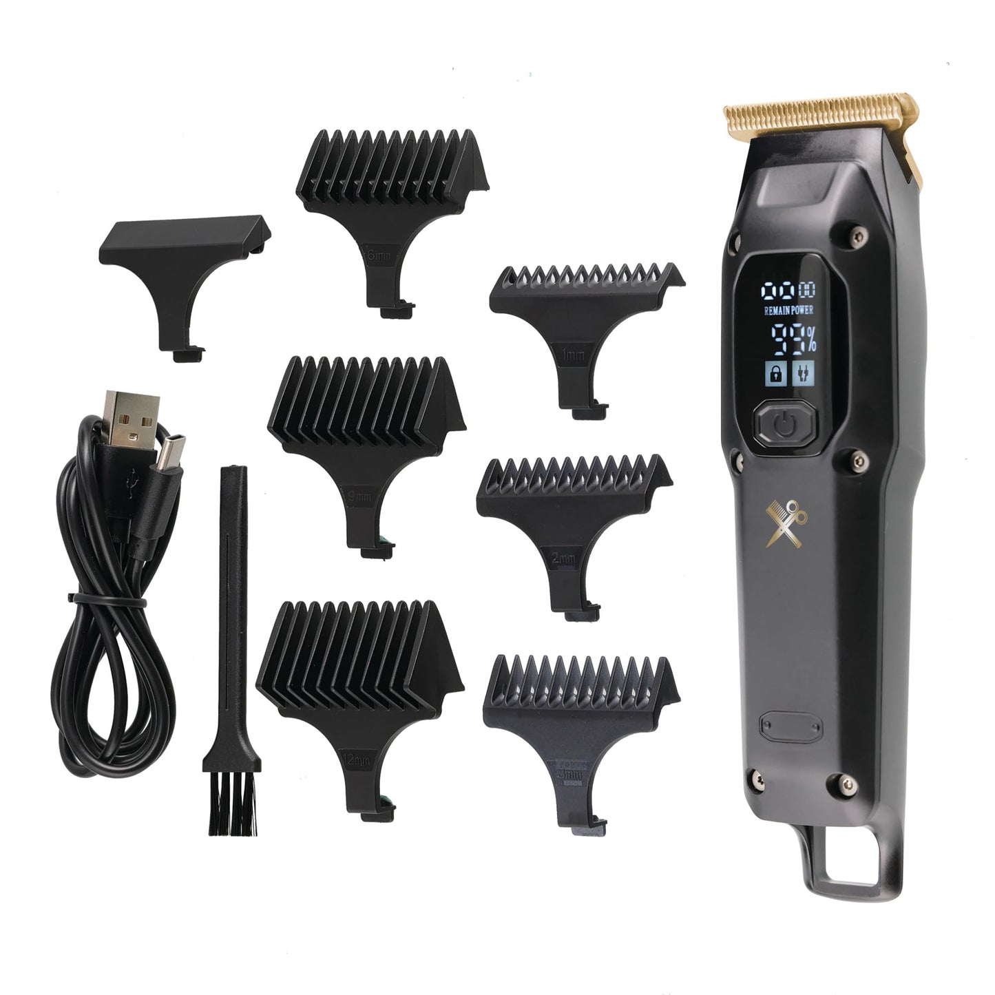 Cutting Edge T-Blade Trimmer for Men, Dual Speed with Turbo Boost T-Blade Trimmer with 6 Guide Combs, LED Display, Rechargeable 80 Minute Run-Time Beauty and Personal Care Cutting Edge