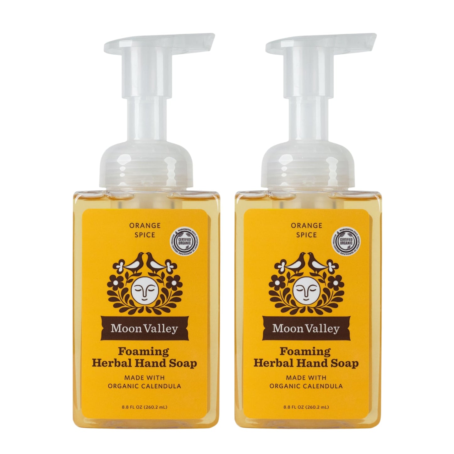 Moon Valley Herbal Foaming Hand Soap, Orange Spice Two Pack, Vegan, Recyclable Bottle Beauty & Personal Care Moon Valley Organics