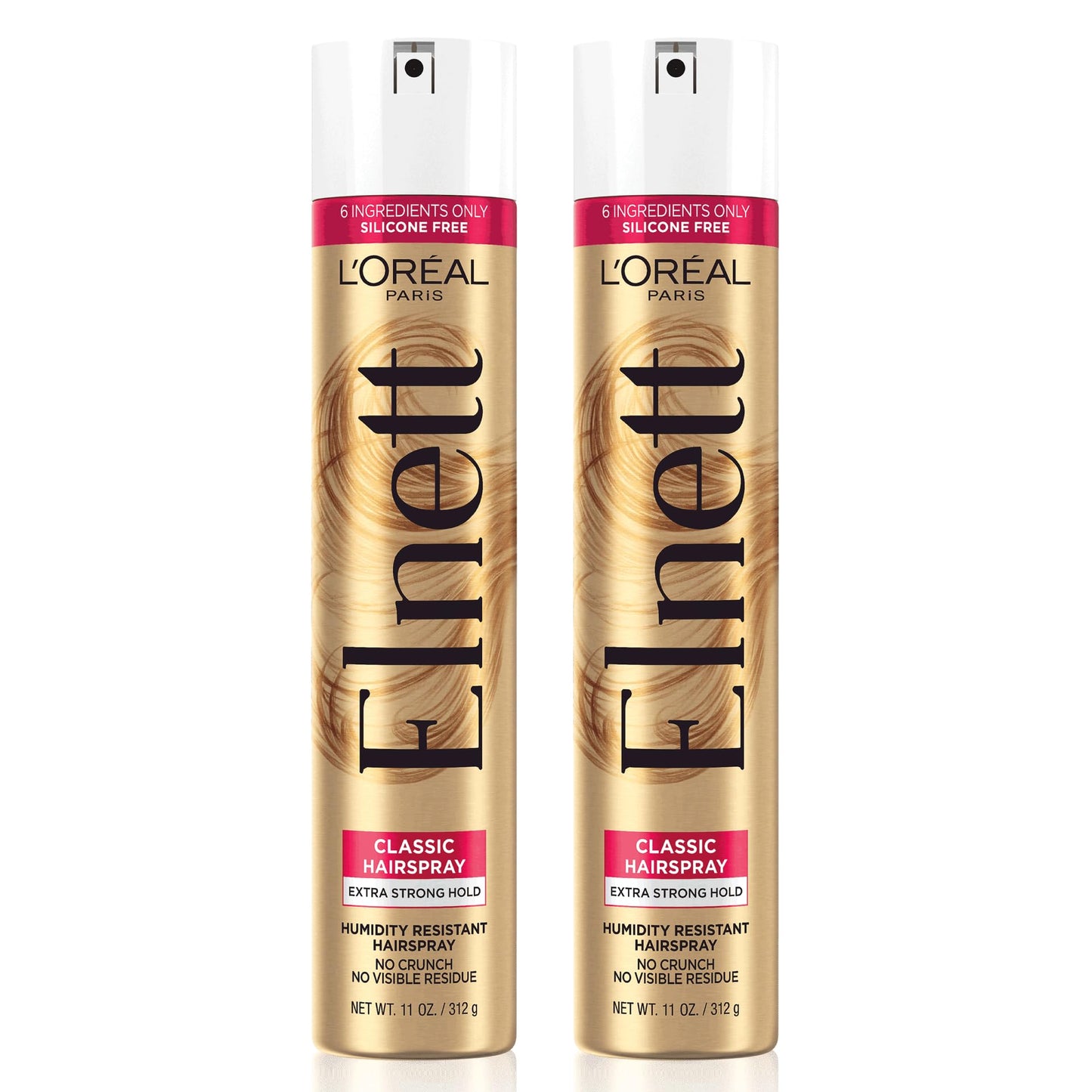 L'Oreal Paris Elnett Classic Hairspray, Suitable for Color Treated Hair, up to 72HR Extra Strong Hold Formula with Humidity Resistant Frizz Control Beauty & Personal Care L'Oreal Paris