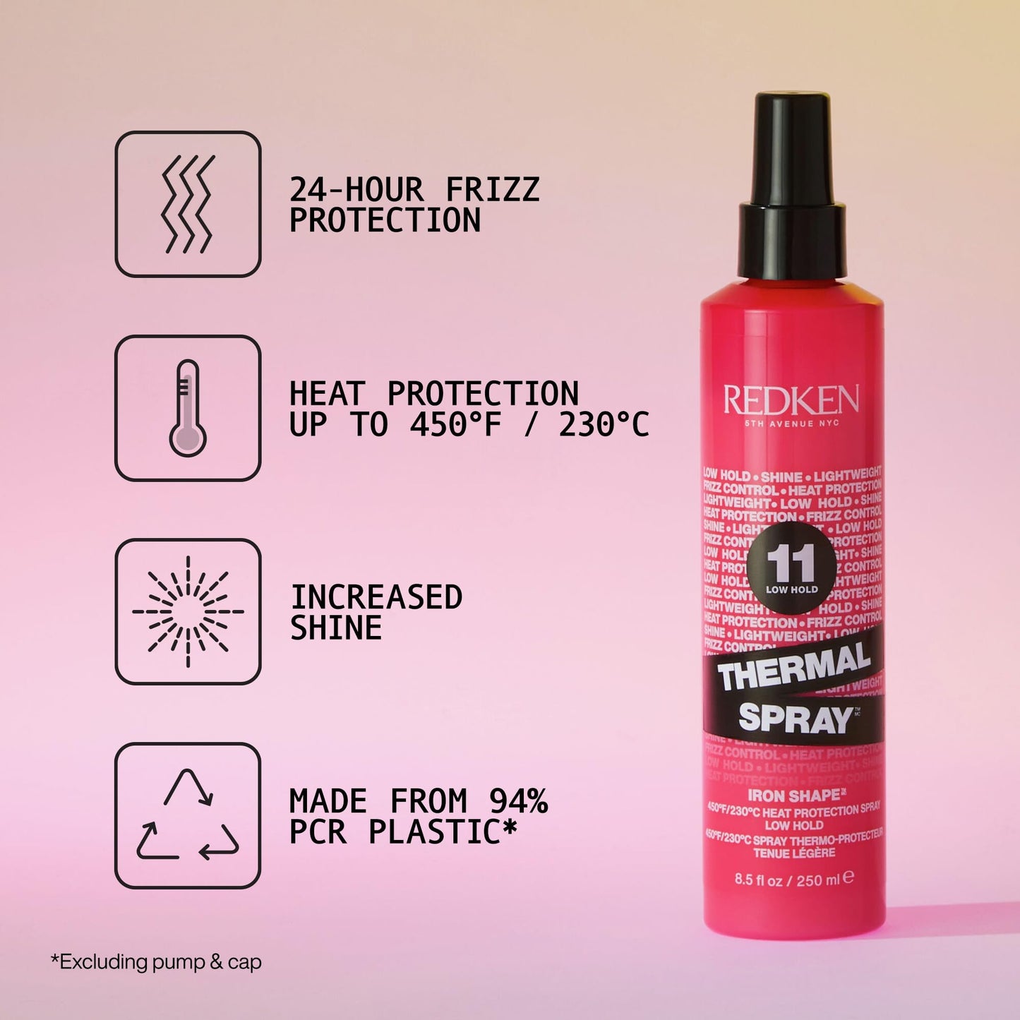 Redken Thermal Spray 11 Low Hold For All Hair Types - Provides a Smooth, Silky & Frizz-Free Blow-Dry Finish while Protecting Against Heat Damage Beauty & Personal Care Redken