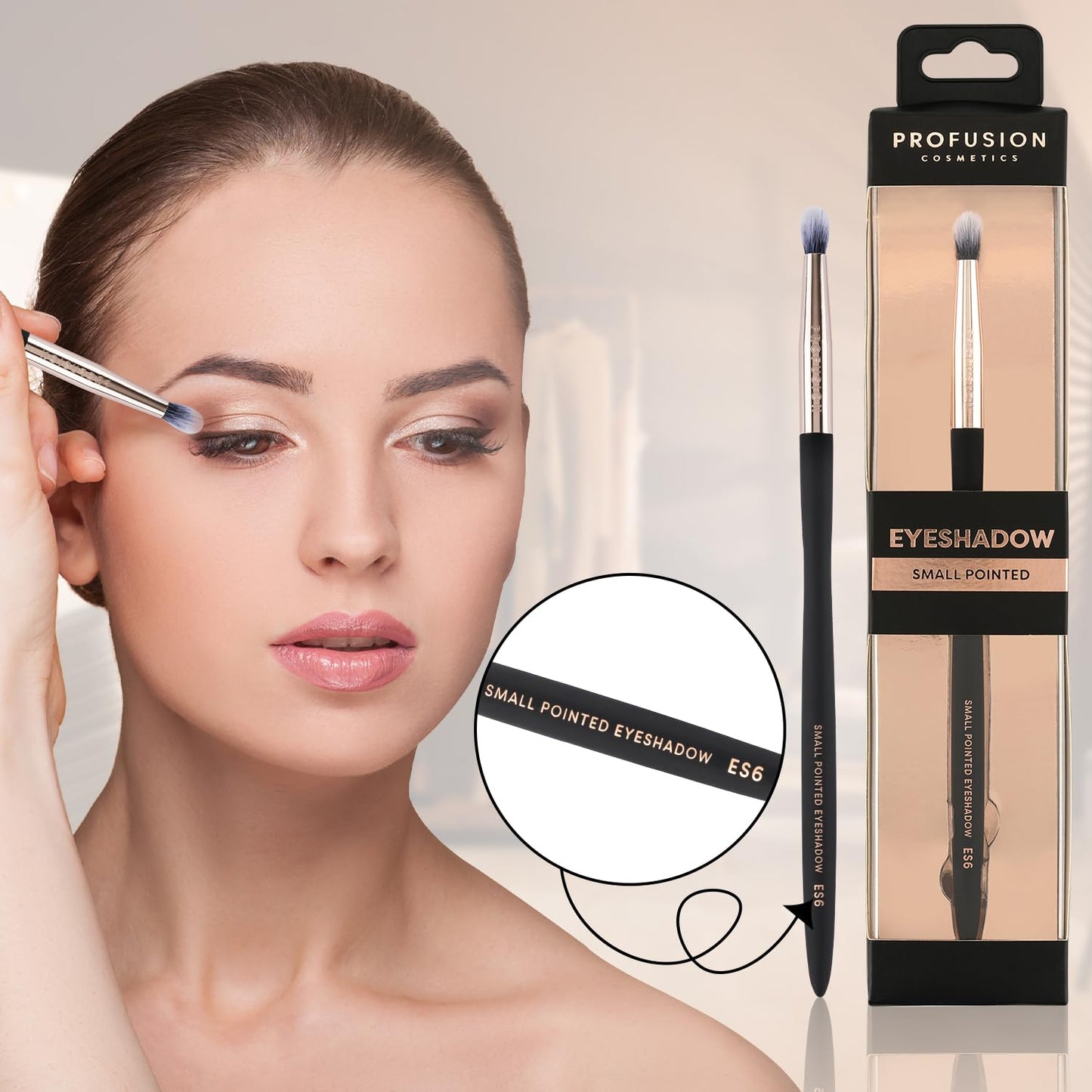 Profusion Cosmetics Small Pointed Eyeshadow Brush - Soft Synthetic Bristles for Detailed Application, Flawless Blending & Comfortable Grip Handle Beauty & Personal Care Profusion Cosmetics