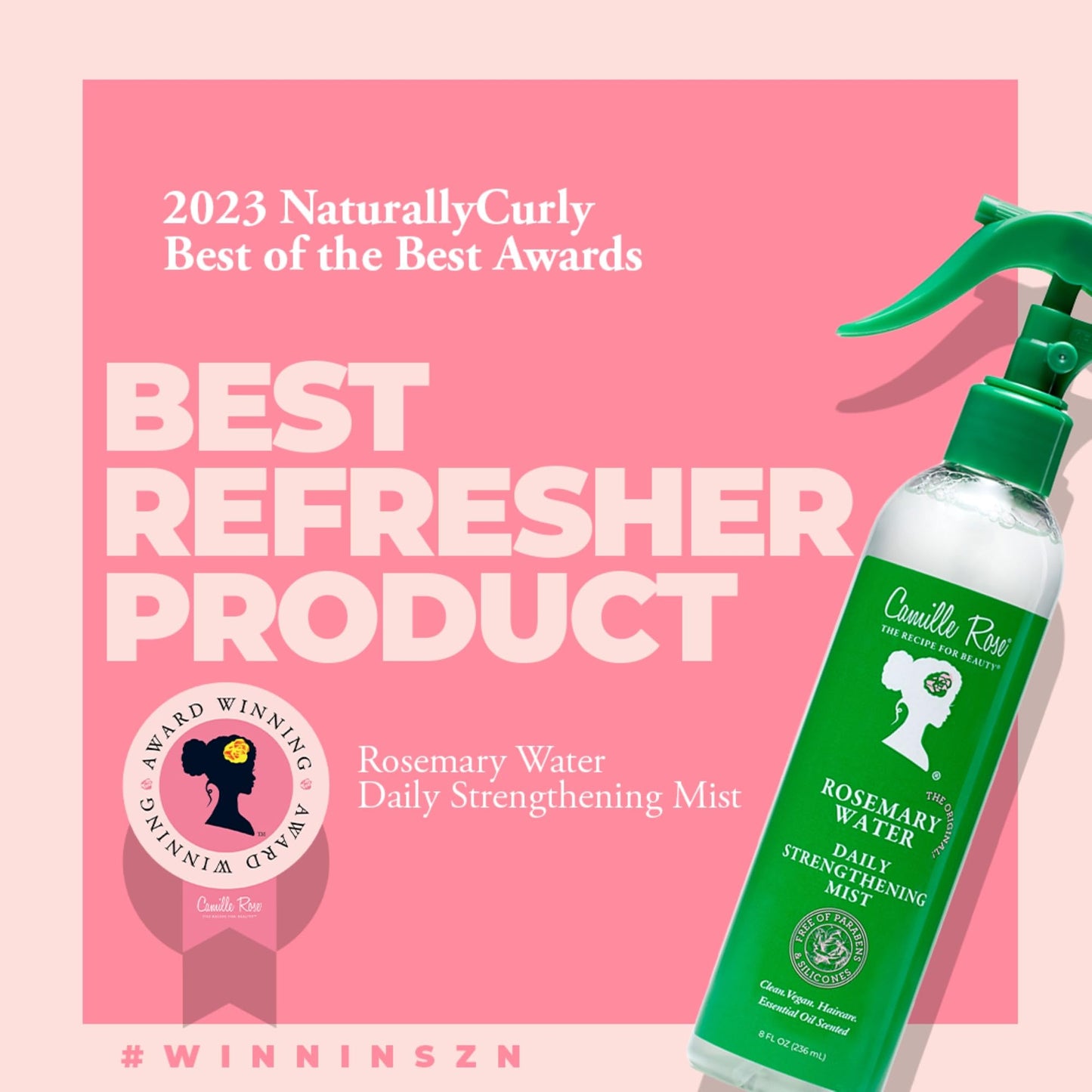 Camille Rose Rosemary Water Daily Strengthening Mist, with Peppermint and Rosemary Essential Oils to Strengthen Strands and Promote Hair Growth, Beauty & Personal Care Camille Rose