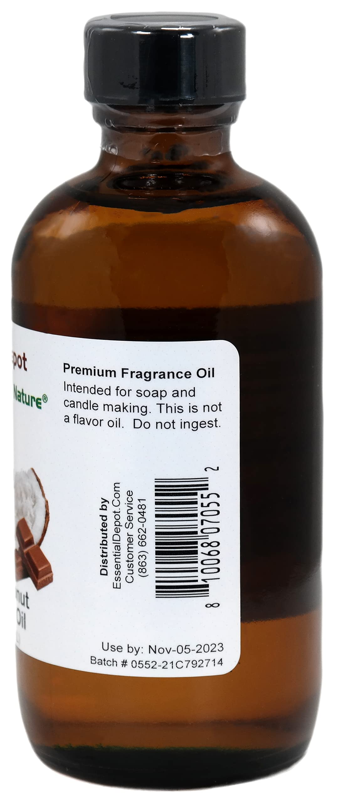 Essential Depot Chocococonut Fragrance Oil - Supplied in 4 oz. Amber Glass Bottle with Black Phenolic Cone Lined and Safety Sealed Cap Beauty & Personal Care Essential Depot