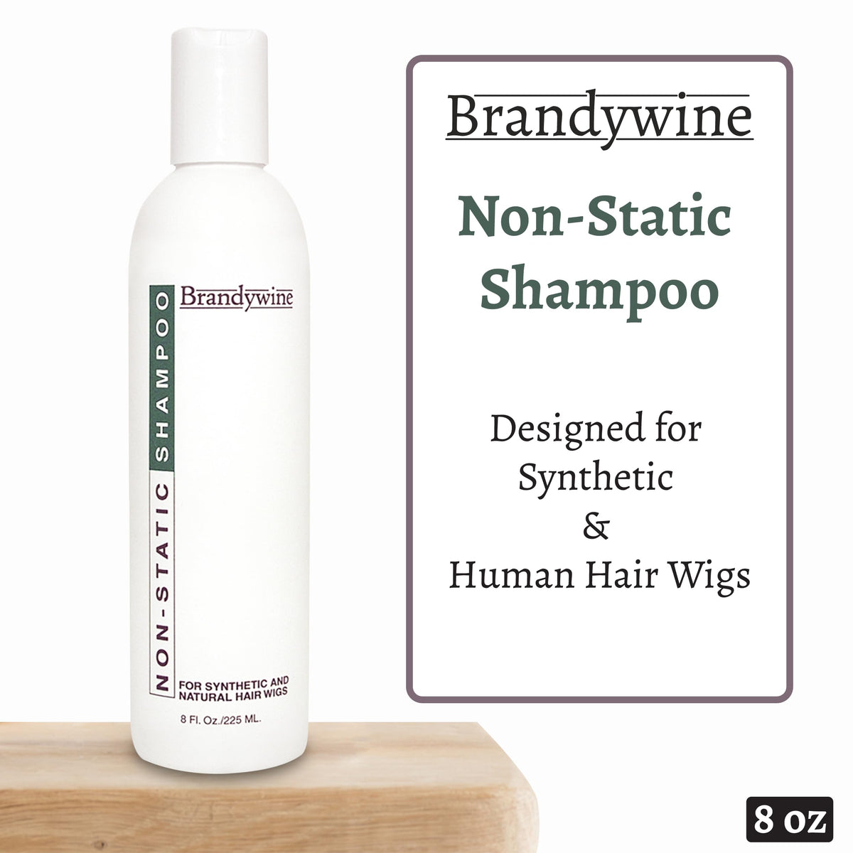Non Static Shampoo for Synthetic & Human Hair Wigs, Hairpieces - 8 Fl Oz