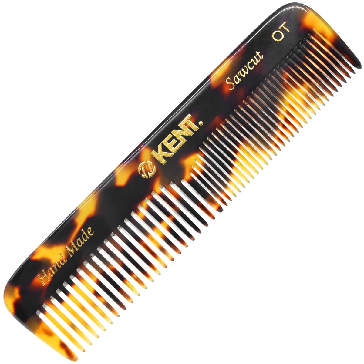 Kent OT TY Pocket Comb - Handmade Fine and Wide Tooth Hair Comb for Men, Women, and Kids - Travel, Beard, and Mustache Comb - Saw Cut and Hand