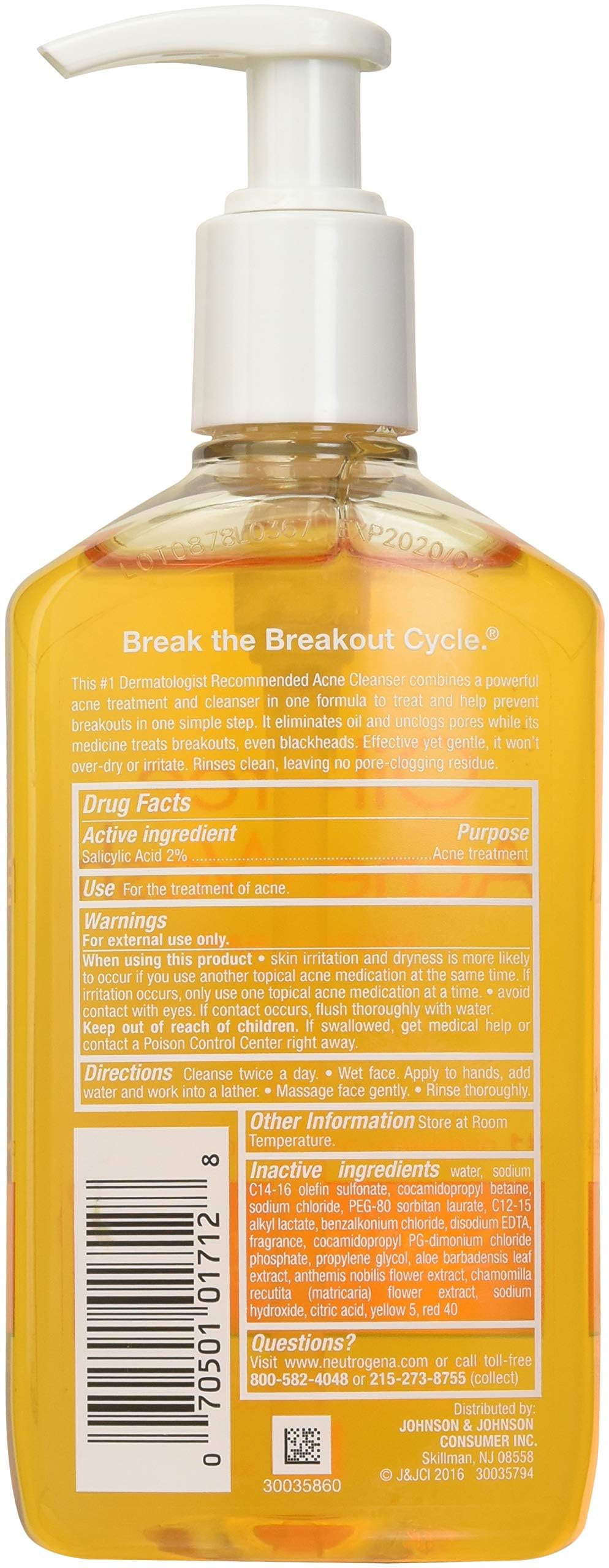 Neutrogena Oil-Free Acne Wash 9.10 oz (Pack of 2) Beauty & Personal Care Neutrogena