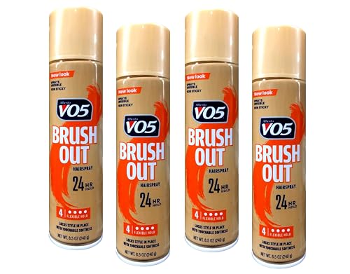 Alberto VO5 Crystal Clear Brush Out Hair Spray - Volumizing Hair Spray for Styling - Frizz and Humidity Control - Clear Formula - 8.5 oz - Pack of 4 Beauty & Personal Care VO5