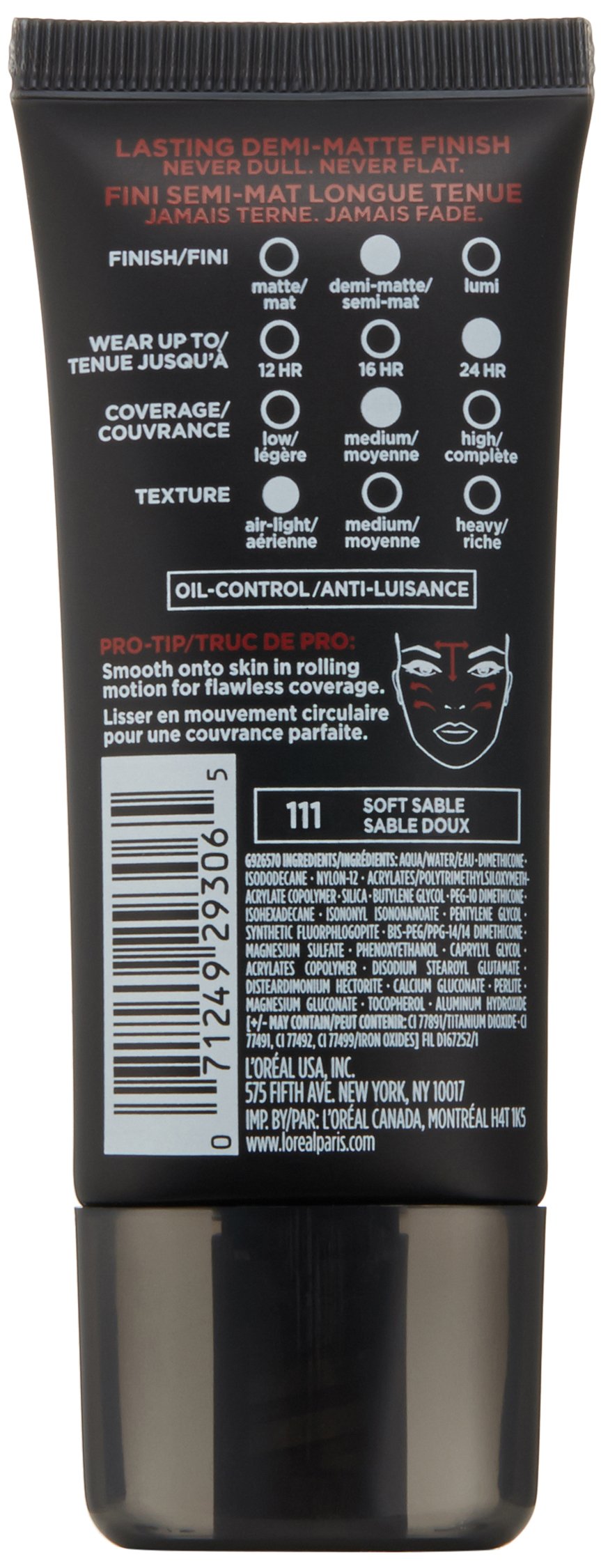 L'Oréal Paris Infallible Pro-Matte Foundation, Soft Sable, 1 fl. oz. Beauty & Personal Care L'Oreal Paris