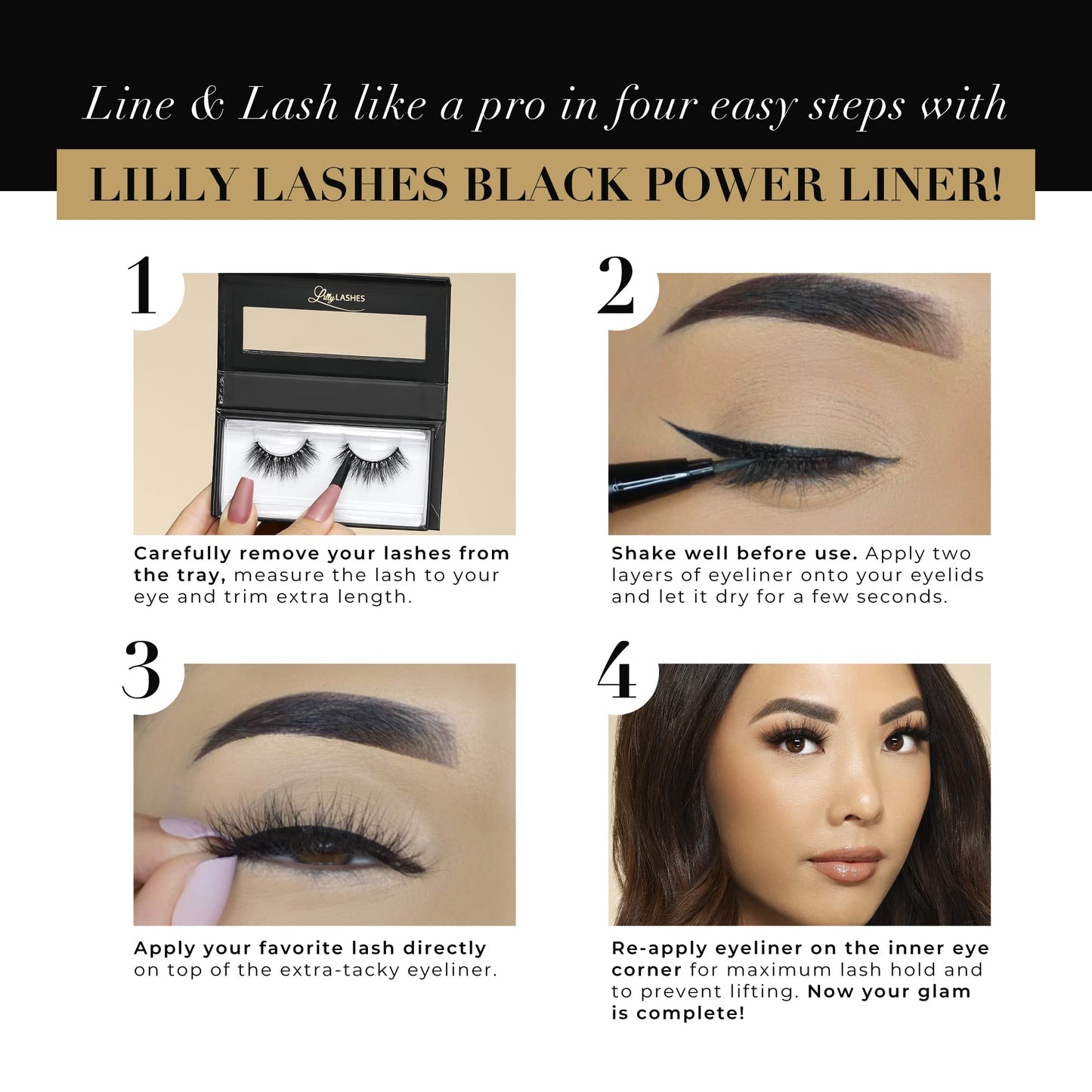 Lilly Lashes 2-in-1 Eyeliner and Lash Adhesive, Black, Waterproof, Long-lasting Beauty & Personal Care Lilly Lashes