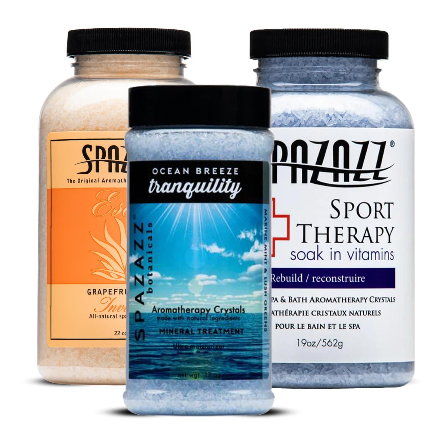 Spazazz Hot Tub Aromatherapy Crystals Bundle - 3 Pack Magnesium Bath Salt Beauty and Personal Care Spazazz