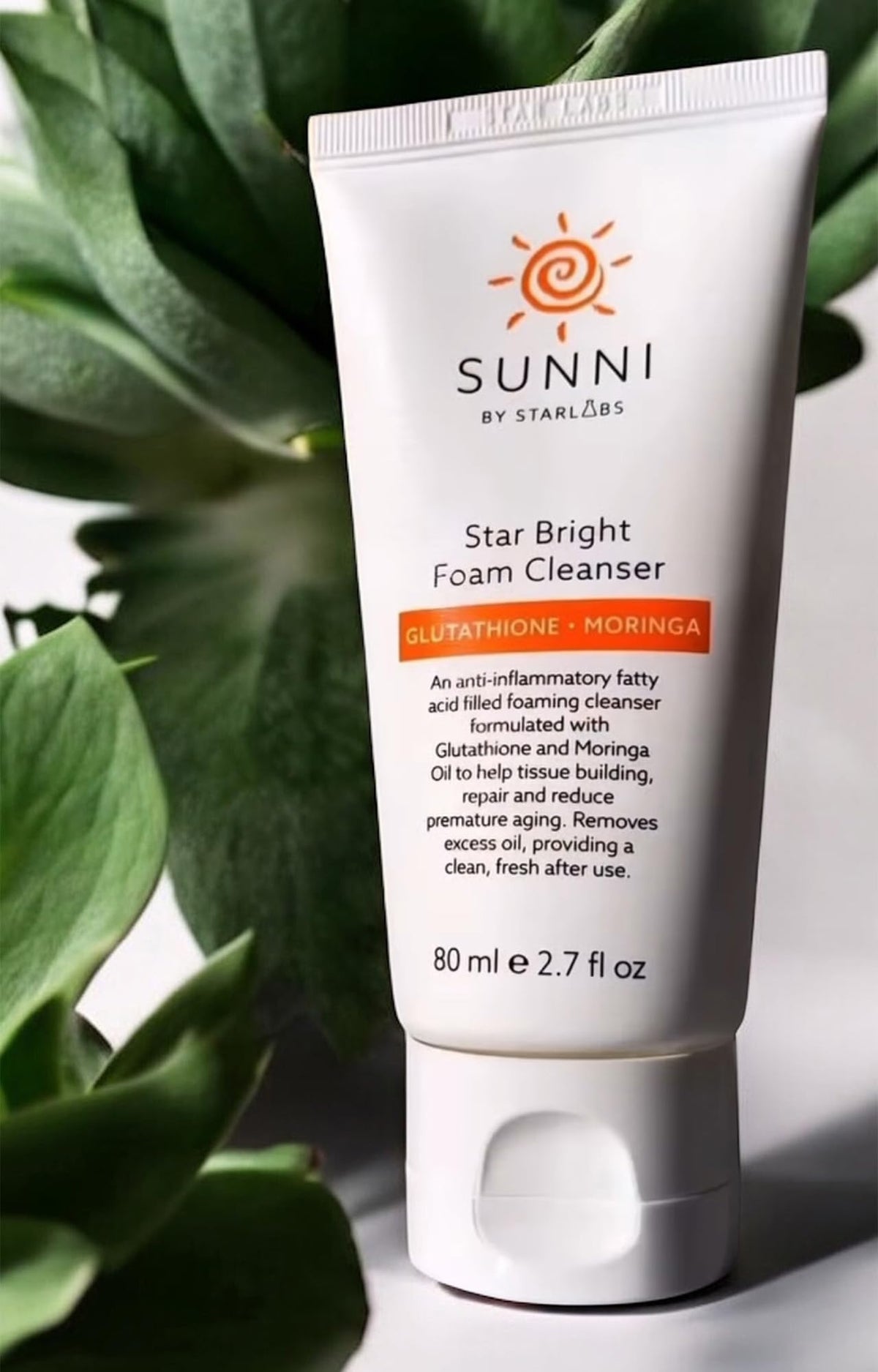 Hansi Naturals Korean SUNNI Star Bright Foam Cleanser 80ml 2.7fl oz. Glutathione - Moringa Oil
