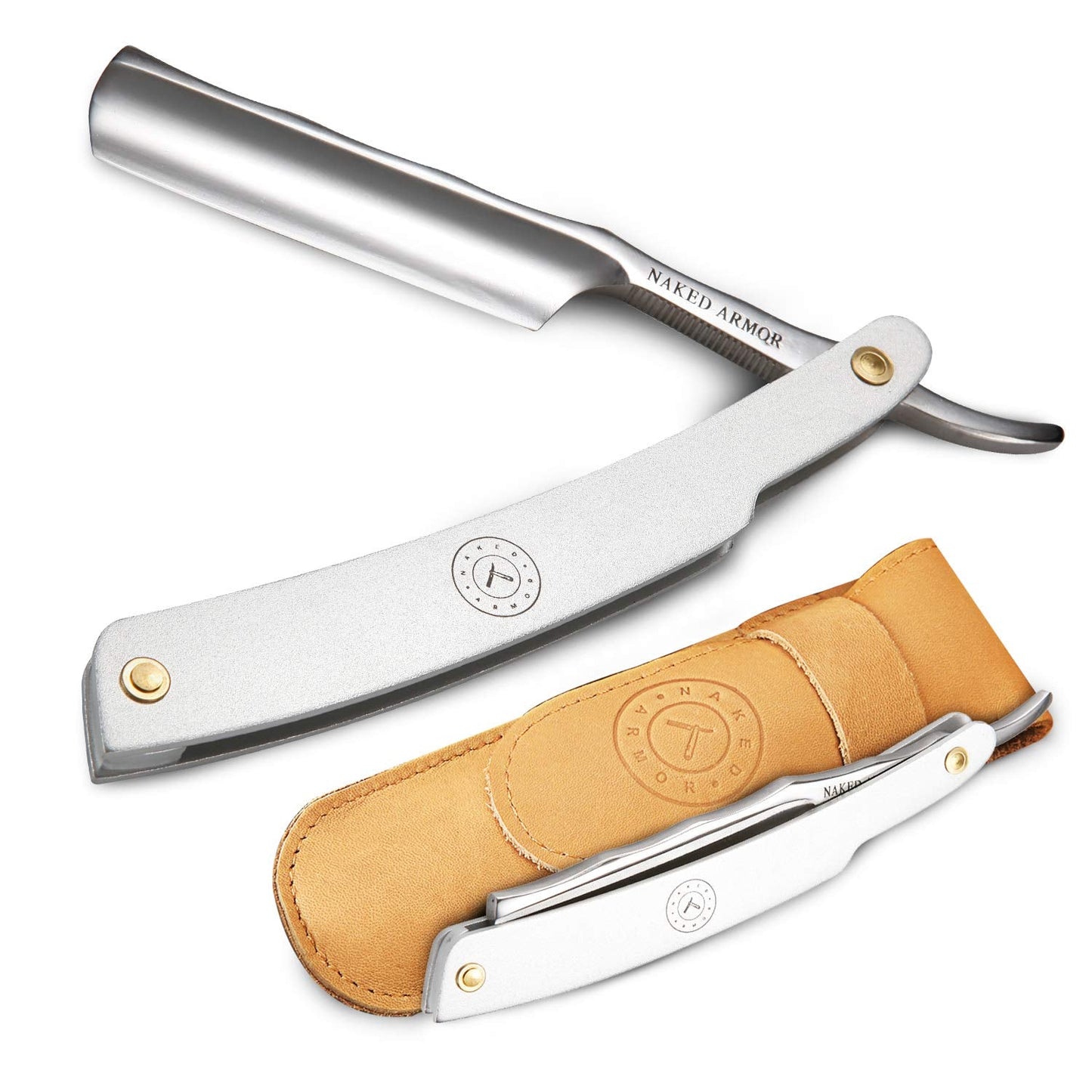 Naked Armor Merlin Straight Razor - Shave Ready 7/8" Round Nose Japanese Stainless Steel Straight Razors for Men with Powdered Steel Scale, Case Beauty and Personal Care Naked Armor