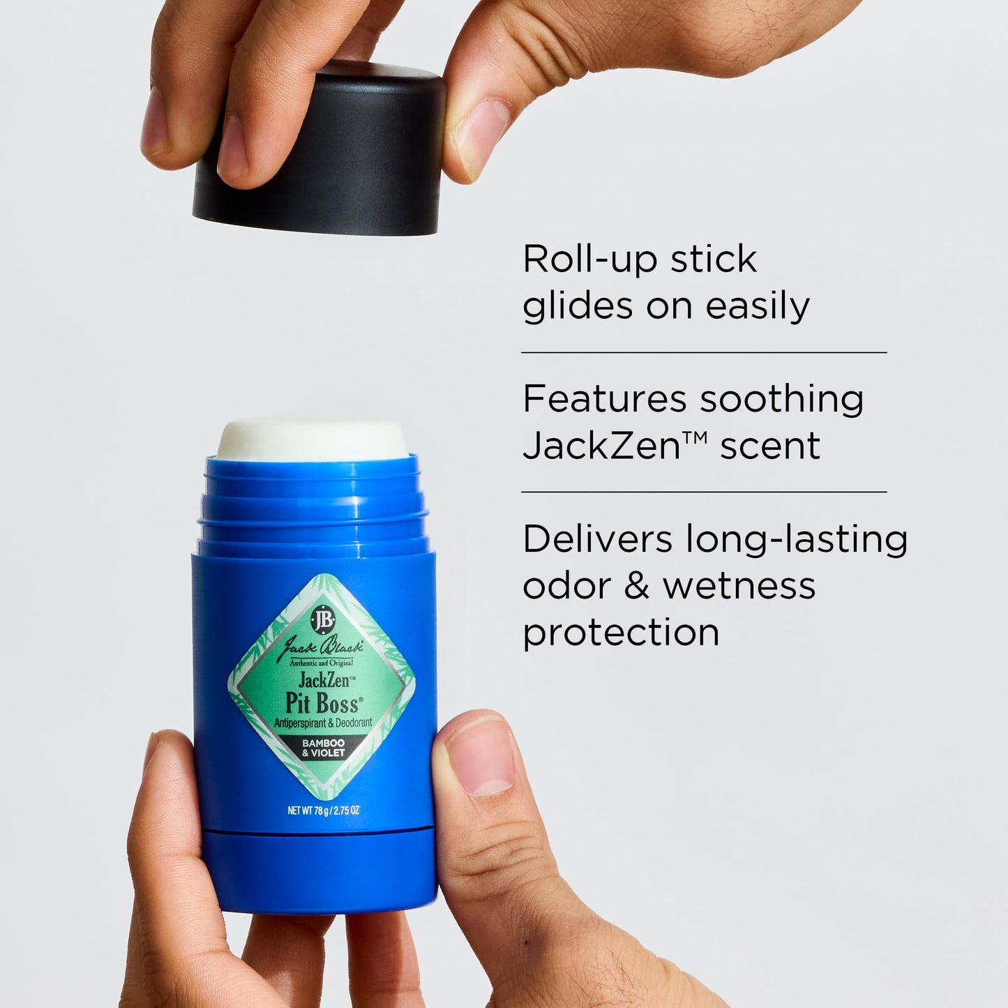 Jack Black Pit Boss JackZen Antiperspirant & Deodorant Men - 2.75 oz - Bamboo & Violet - Mens Deodorant for Sensitive Skin Beauty and Personal Care Jack Black