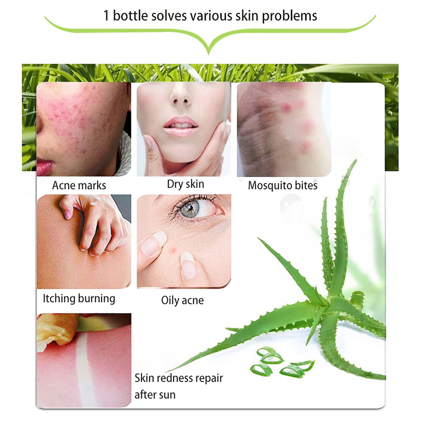 ASYBO 300 ML Natural Aloe Vera Gel -Organic Moisturizing Cream, Soothing and Hydrating, Sunburn and Scar Repair, Care for Face Body Hair Beauty & Personal Care ASYBO