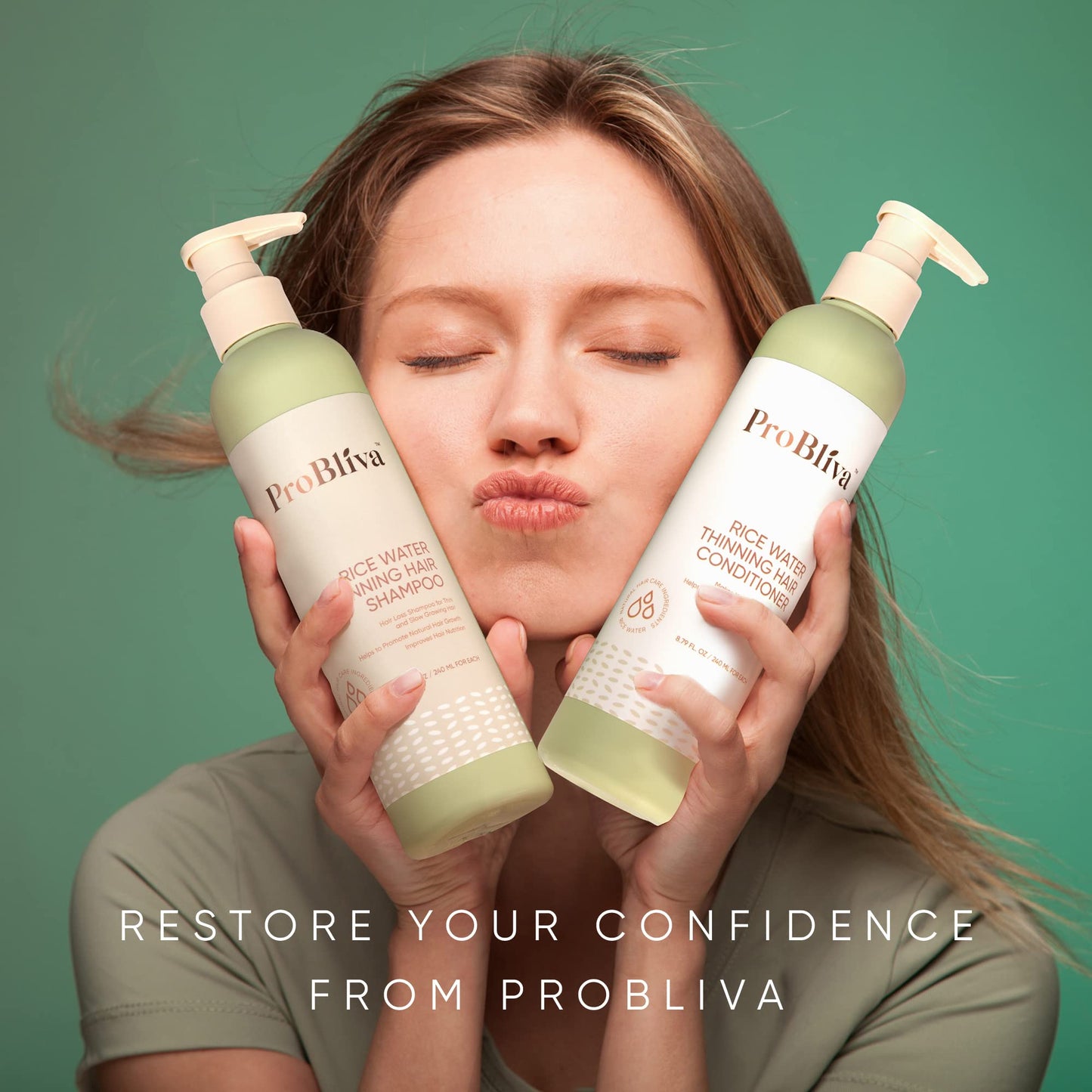 Rice Water Thinning Hair Shampoo & Conditioner - Anti Hair Loss - Regrowth & Thickening (Rice Shampoo and Conditioner (Green)) Beauty & Personal Care ProBliva