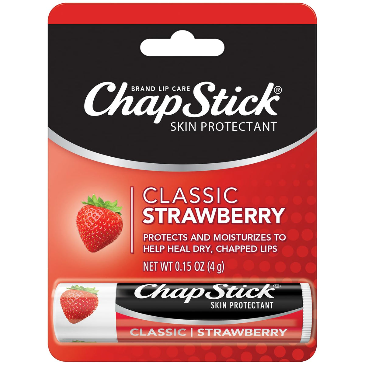 ChapStick Classic Strawberry Lip Balm Tubes, Lip Care and Lip Moisturizer - 0.15 Oz (Pack of 1) Beauty & Personal Care ChapStick