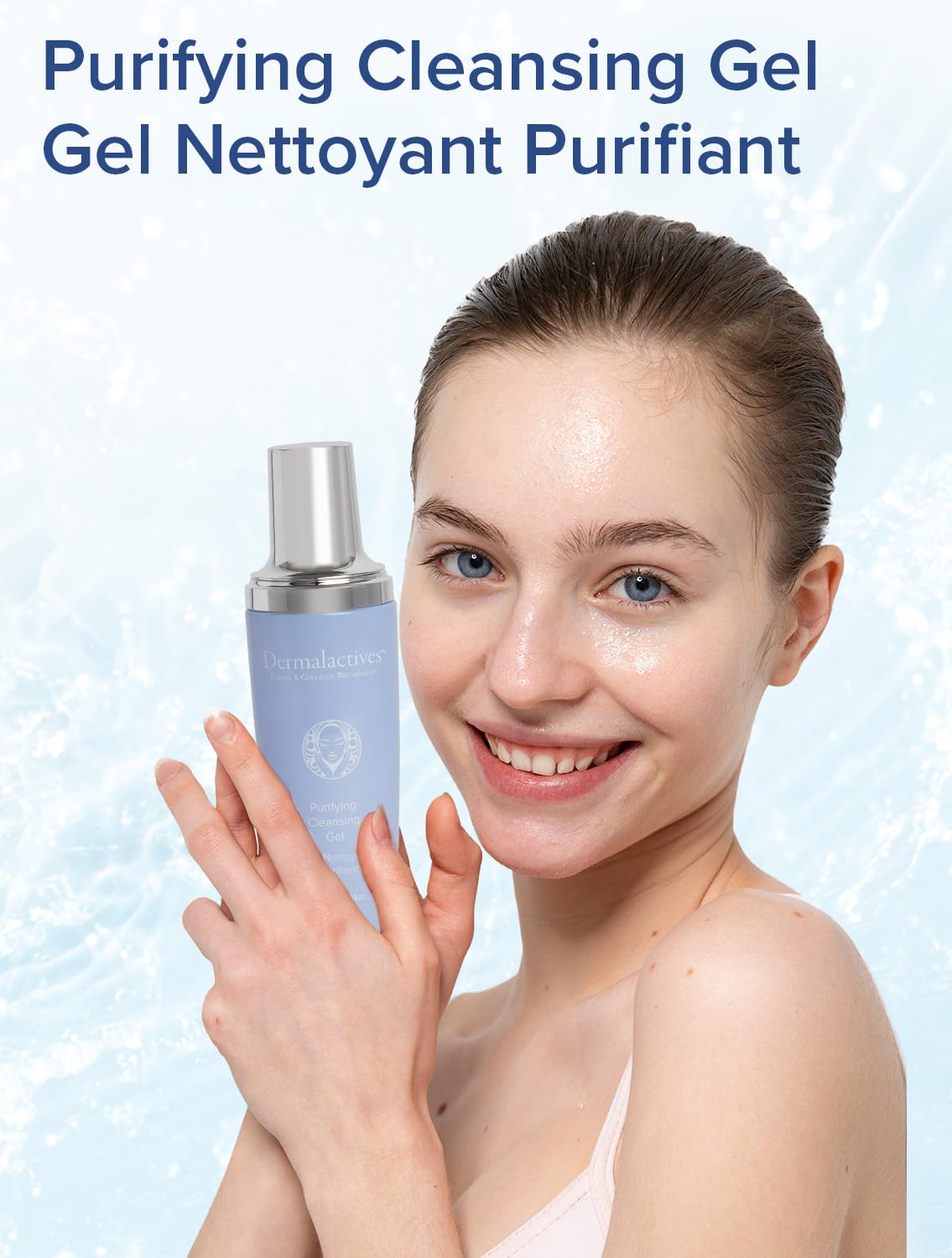 Dermalactives Purifying Cleansing Gel - Facial Cleanser for Removing Makeup, Oil, and Daily Impurities