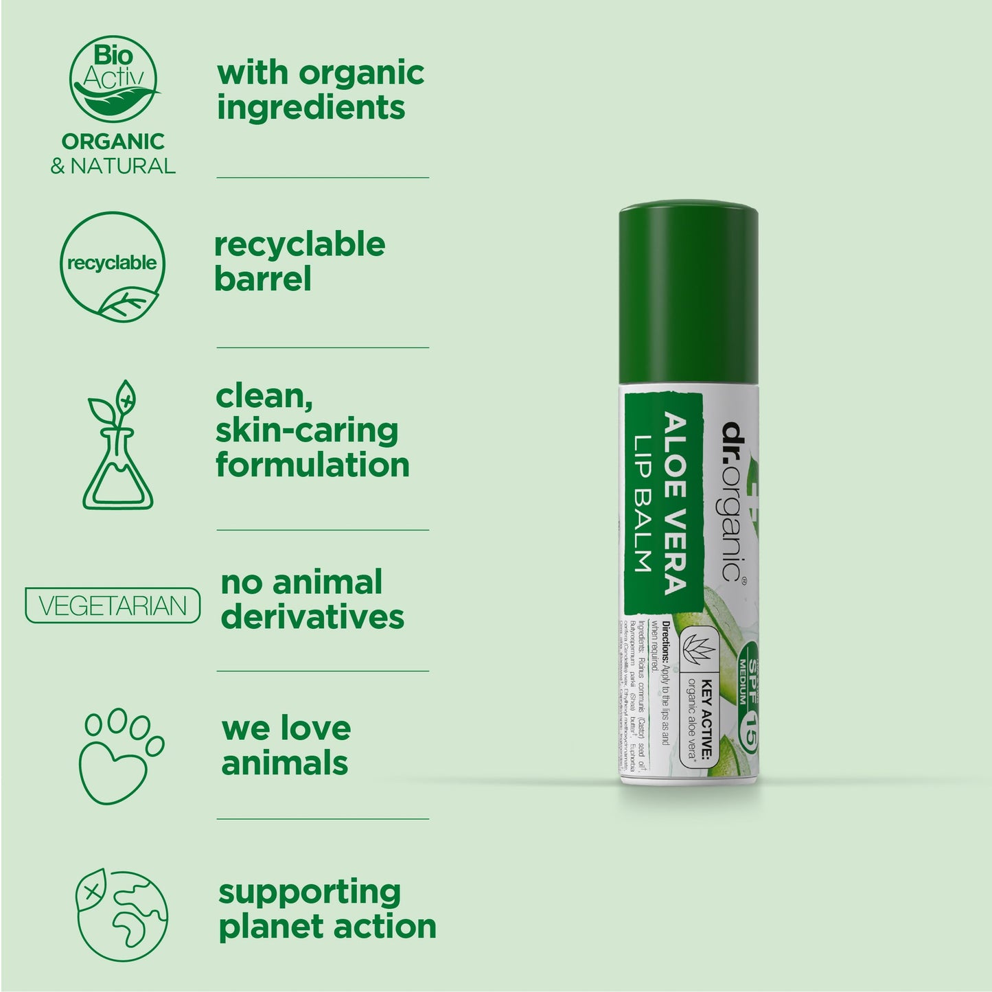 Organic Doctor Organic Aloe Vera Lip Balm, 5.7 ml Beauty and Personal Care Dr. Organic