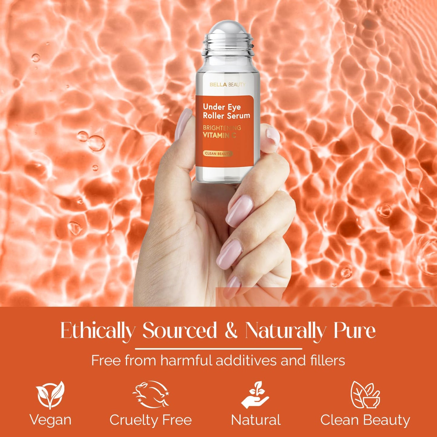 Bella Beauty Vitamin C Under Eye Roller Serum - Dermatologist Tested, Anti Aging, Korean Skin Care - Helps Minimize Dark Circles, Puffiness, Fine Beauty & Personal Care Bella Beauty