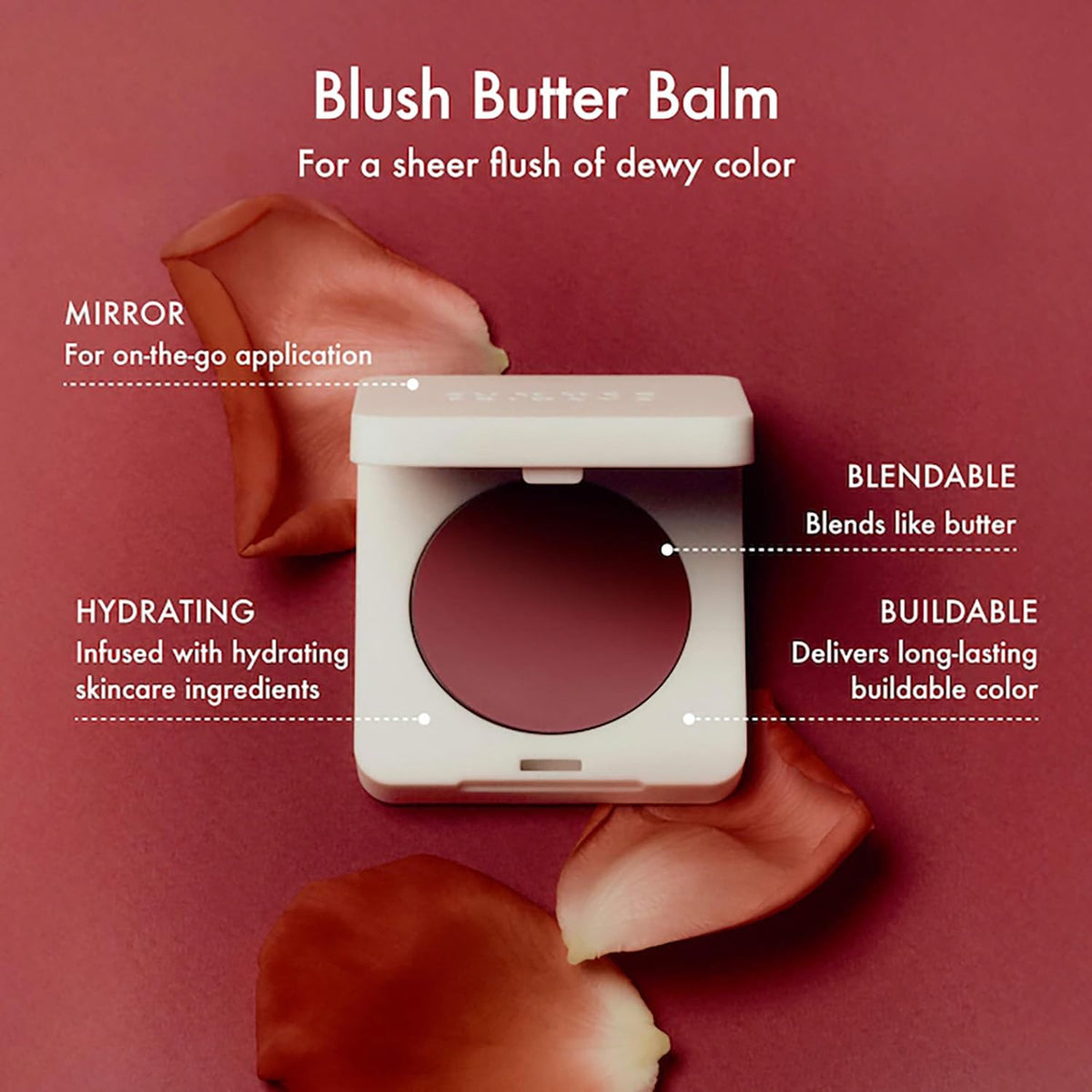 Summer Fridays Blush Butter Balm - Skincare-Infused Hydrating Cream Blush with Hyaluronic Acid, Ceramides, & Shea Butter for a Dewy Flush of Color -