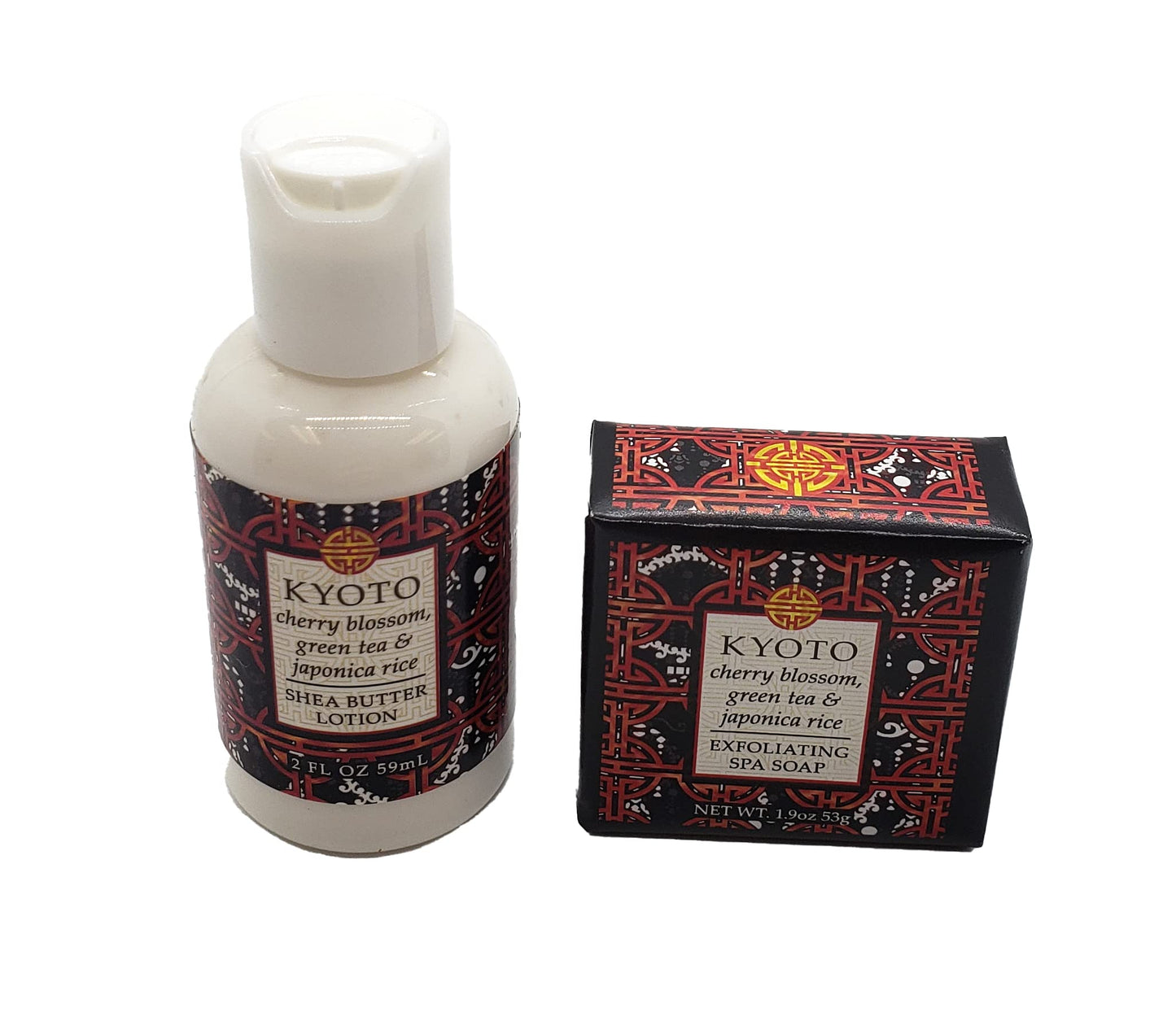 Greenwich Bay Trading Company Destination Collection Bundle: Kyoto - 2oz Mini Wrapped Soap Block + 2oz Mini Shea Butter Lotion Beauty & Personal Care Greenwich Bay Trading Company