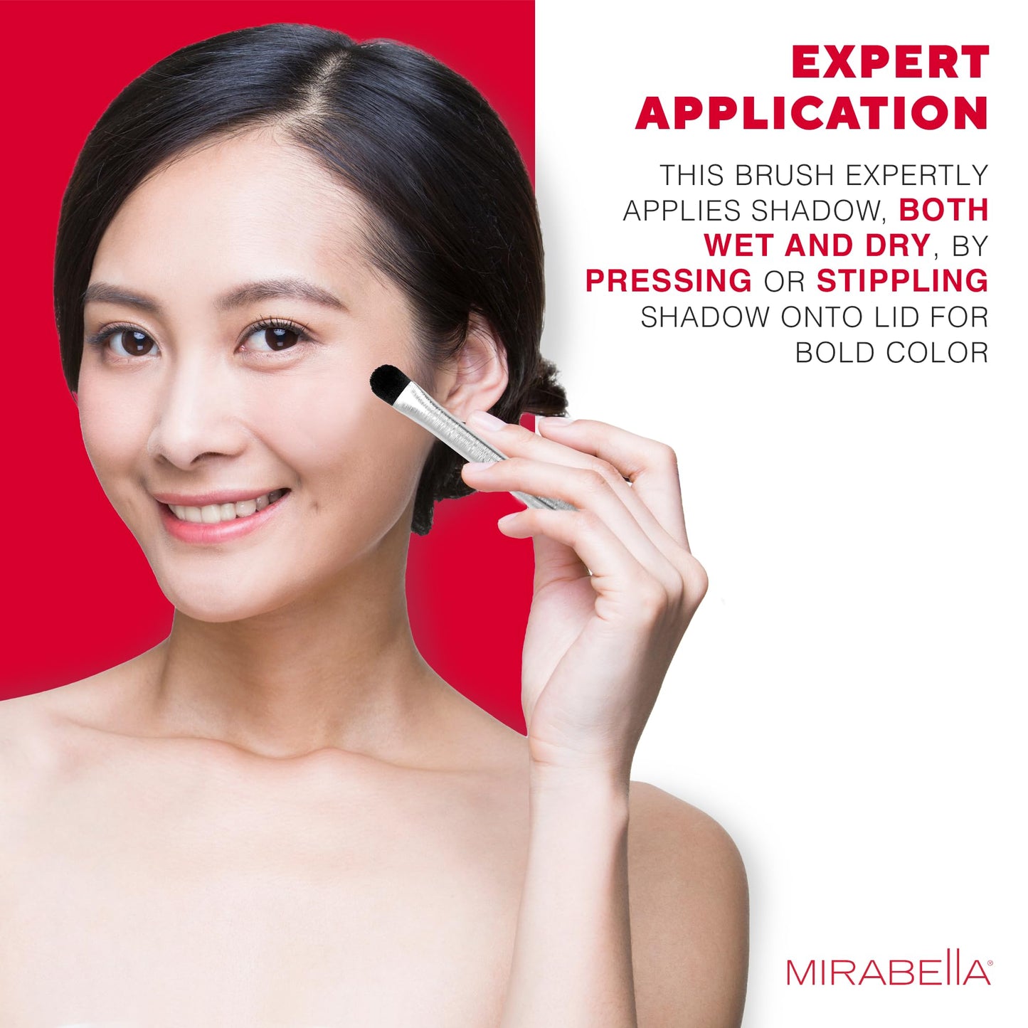 Mirabella Wet & Dry Eyeshadow Brush, Premium Professional Makeup Brush Collection, Cruelty-Free Synthetic Bristle Brush, Hand-Sculpted Brushed Beauty & Personal Care Mirabella