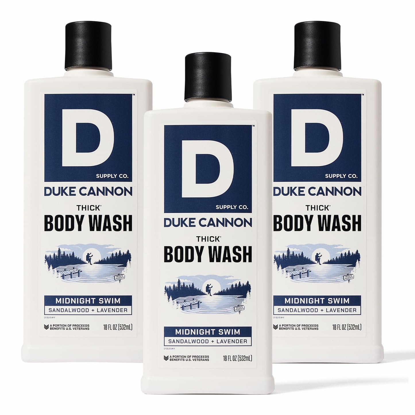 Duke Cannon Midnight Swim Body Wash - Thick High Viscosity Men's Body Wash, Exfoliating and Moisturizing Formula, Sea Grass and Sandalwood Scents Beauty & Personal Care Duke Cannon Supply Co.