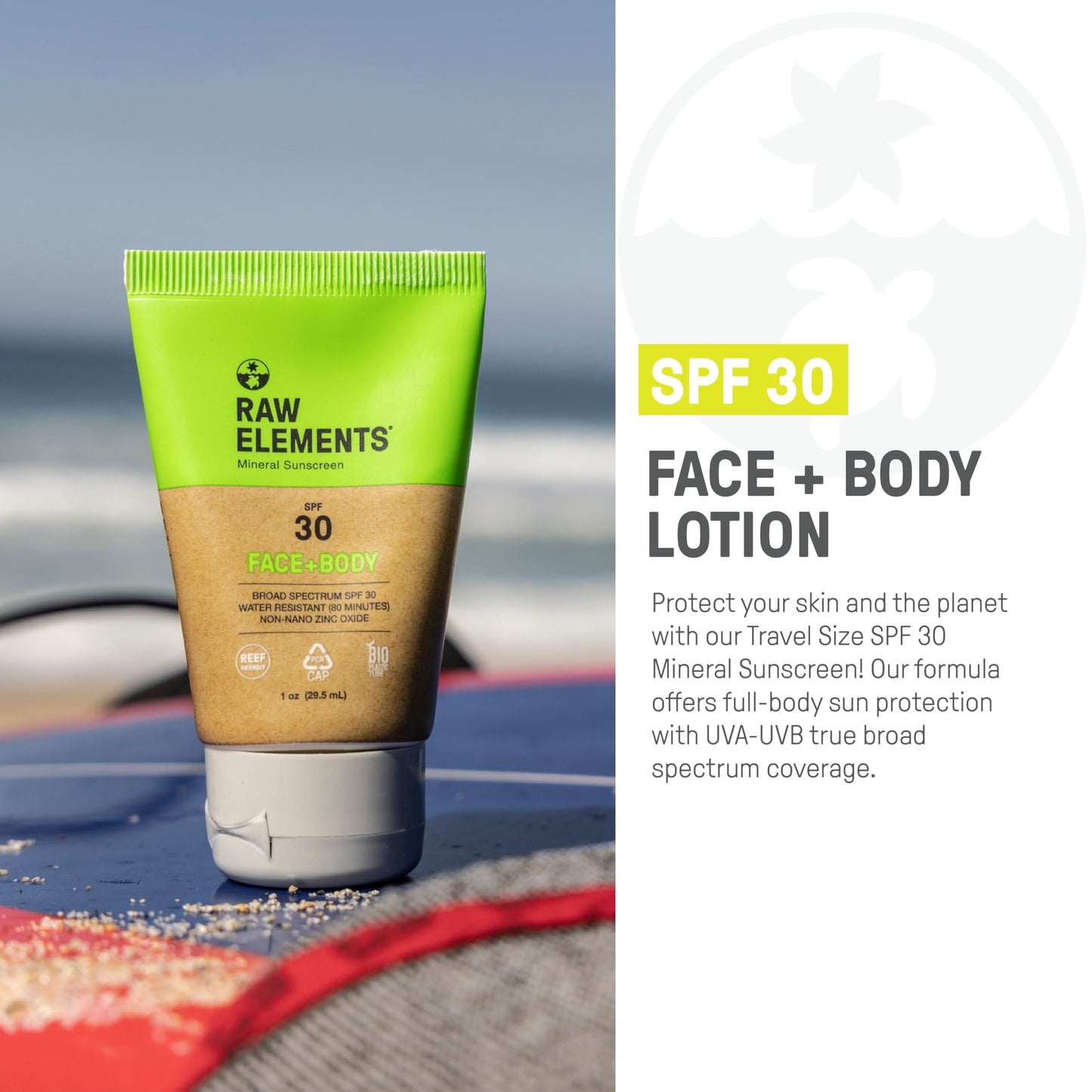 Raw Elements Face and Body All-Natural Mineral Sunscreen, Travel Size 1oz (1-Pack) Beauty & Personal Care Raw Elements