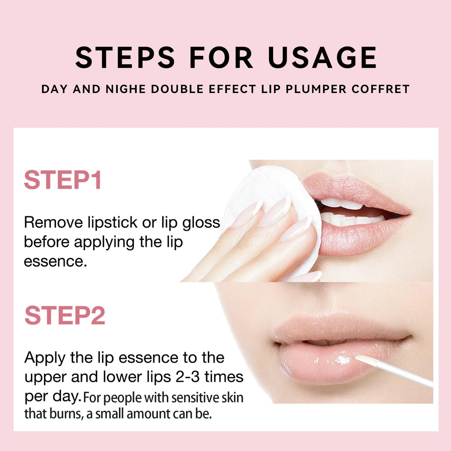 KISSIO Natural Lip Plumper Set, Lip Care, Lip Moisturizing Gloss, Day & Night Use Set (2PCS) Beauty and Personal Care KISSIO