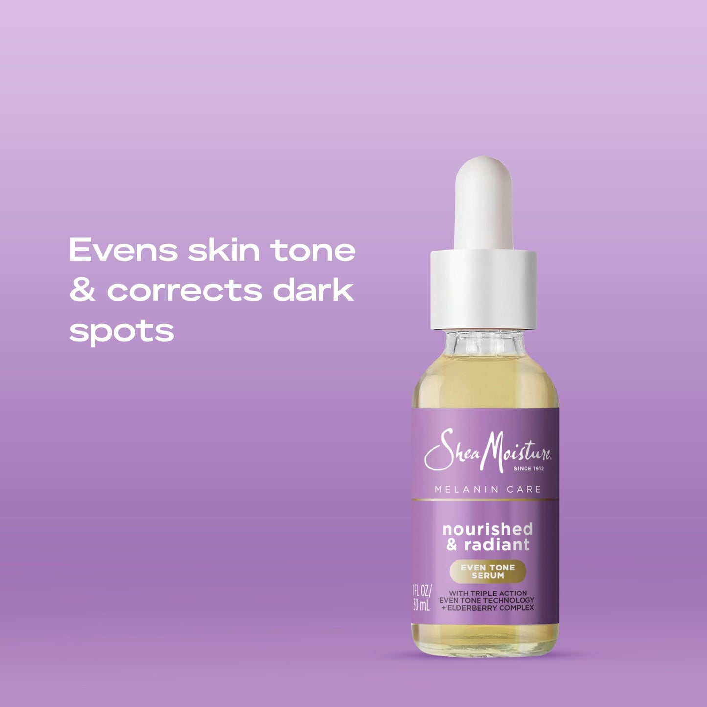 SheaMoisture Melanin Care Even Tone Serum Nourished & Radiant for Clearing & Smooth Complexion, with Triple-Action Even Tone +Elderberry Complex, 1 fl Beauty & Personal Care Shea Moisture