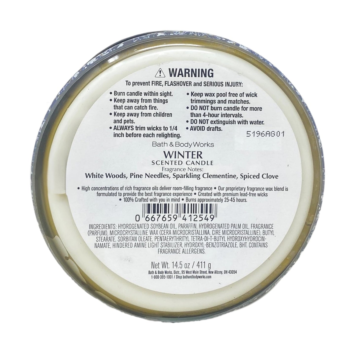 Bath & Body Works Winter - 2 Piece of 3-Wick Scented Candles with a Perfectly Peeled Bar Soap Beauty & Personal Care Bath & Body Works