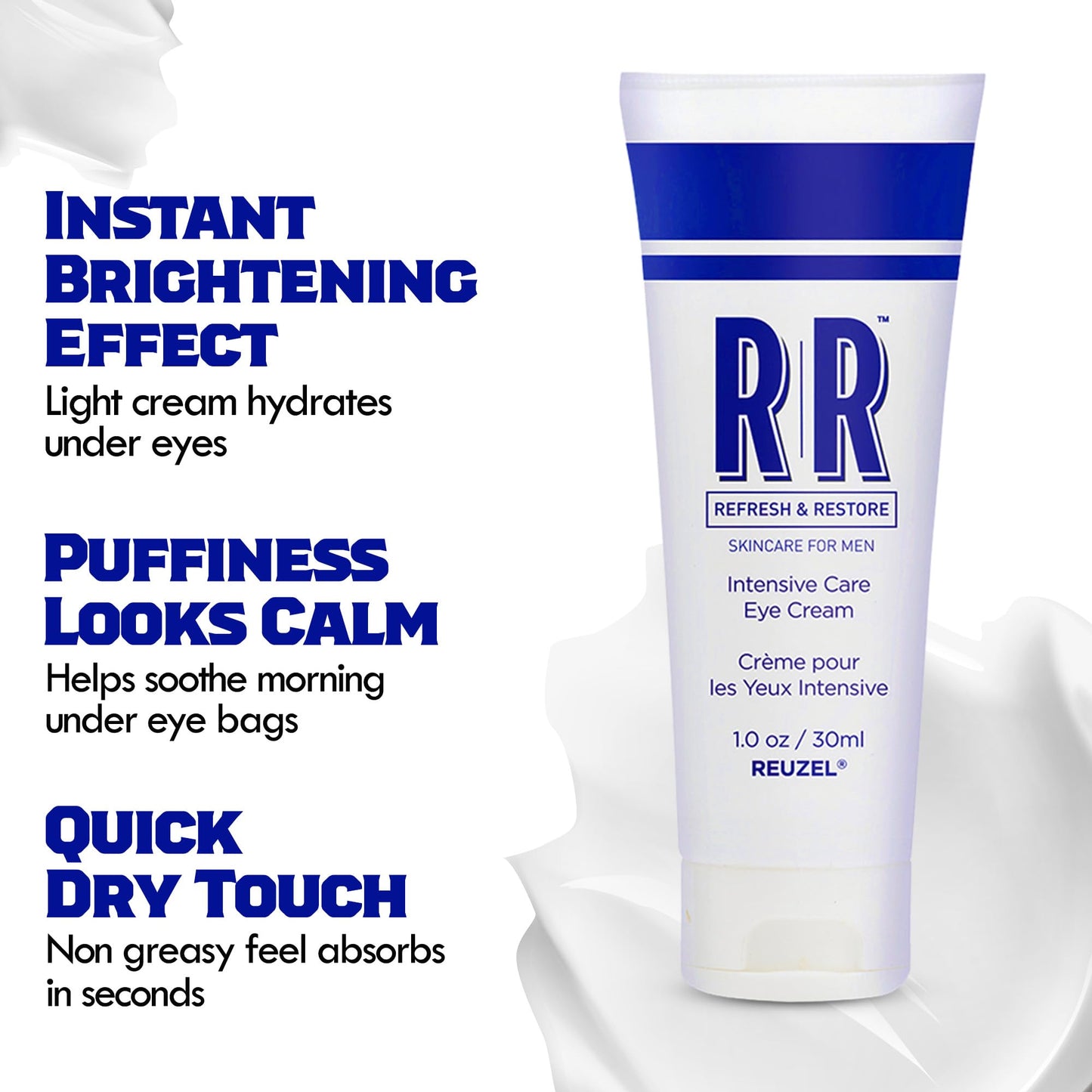 REUZEL Intensive Eye Care Cream, Brightens Up Eyes, Reduce Dark Circles, Lightweight, Hydrating, Vegan and Anti-Aging Formula, Fragrance Free, 1 oz Beauty & Personal Care REUZEL