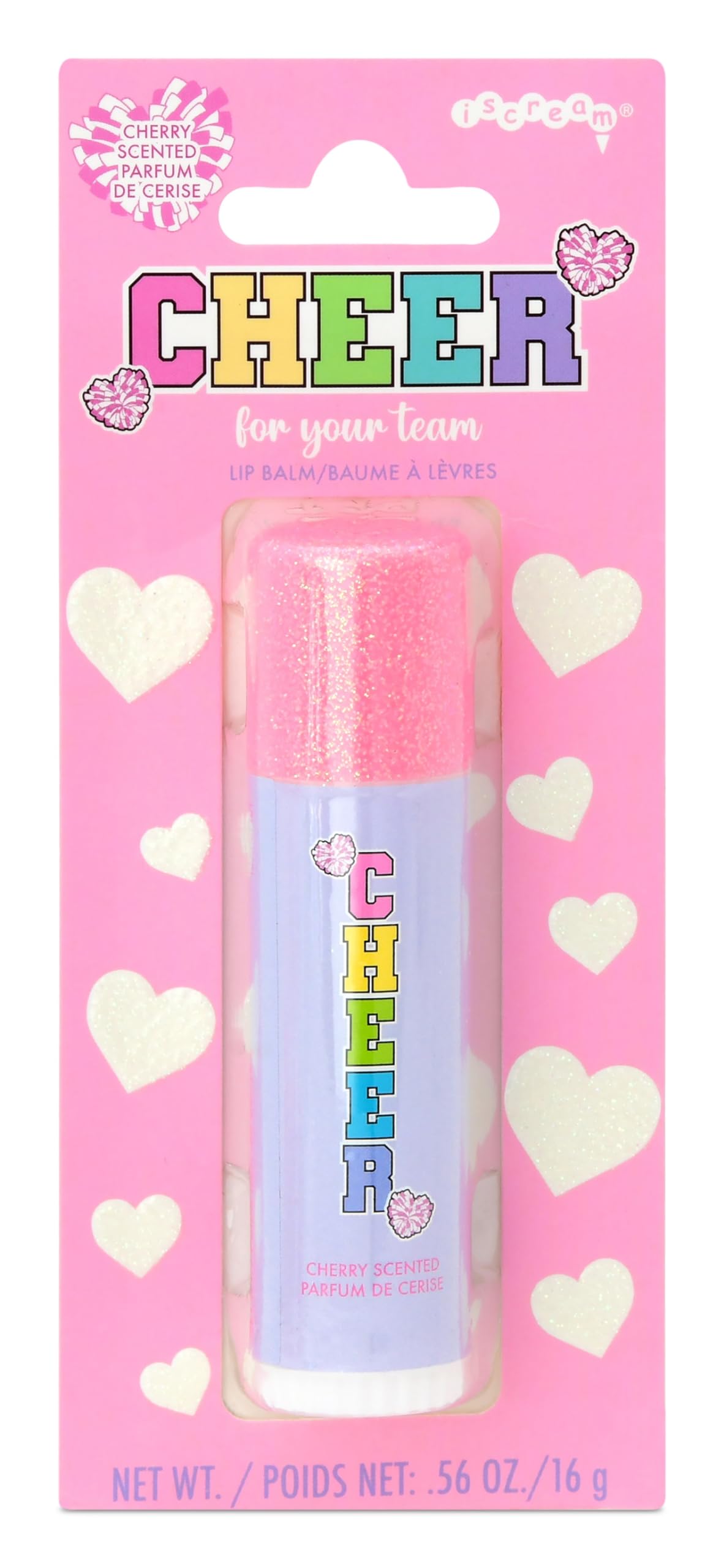 iscream Cheer For Your Team Cherry Scented Jumbo Lip Balm Beauty and Personal Care iscream