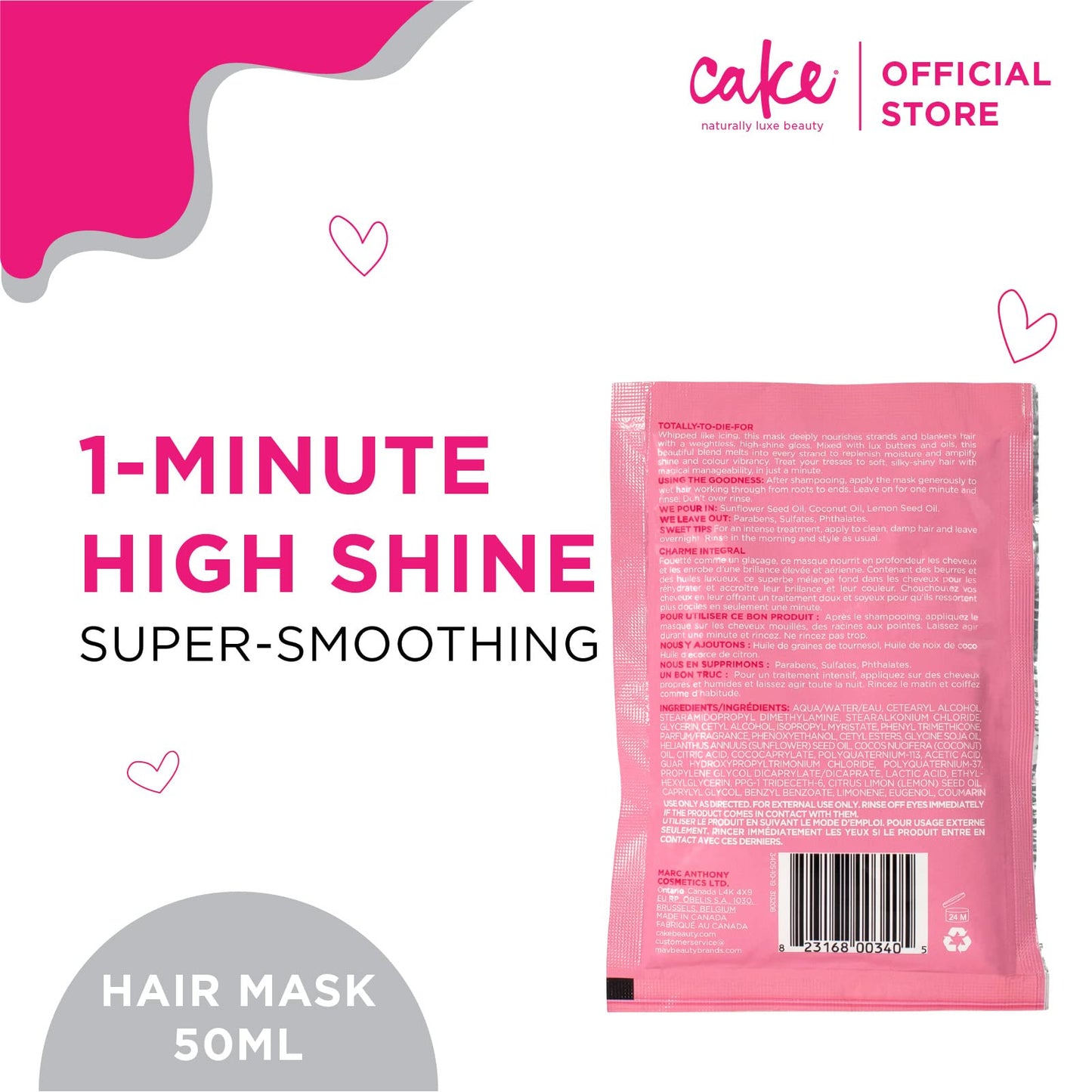 Cake Beauty The Top Coat One Minute High Shine Hair Mask, 1.76 Ounce Beauty & Personal Care Cake Beauty
