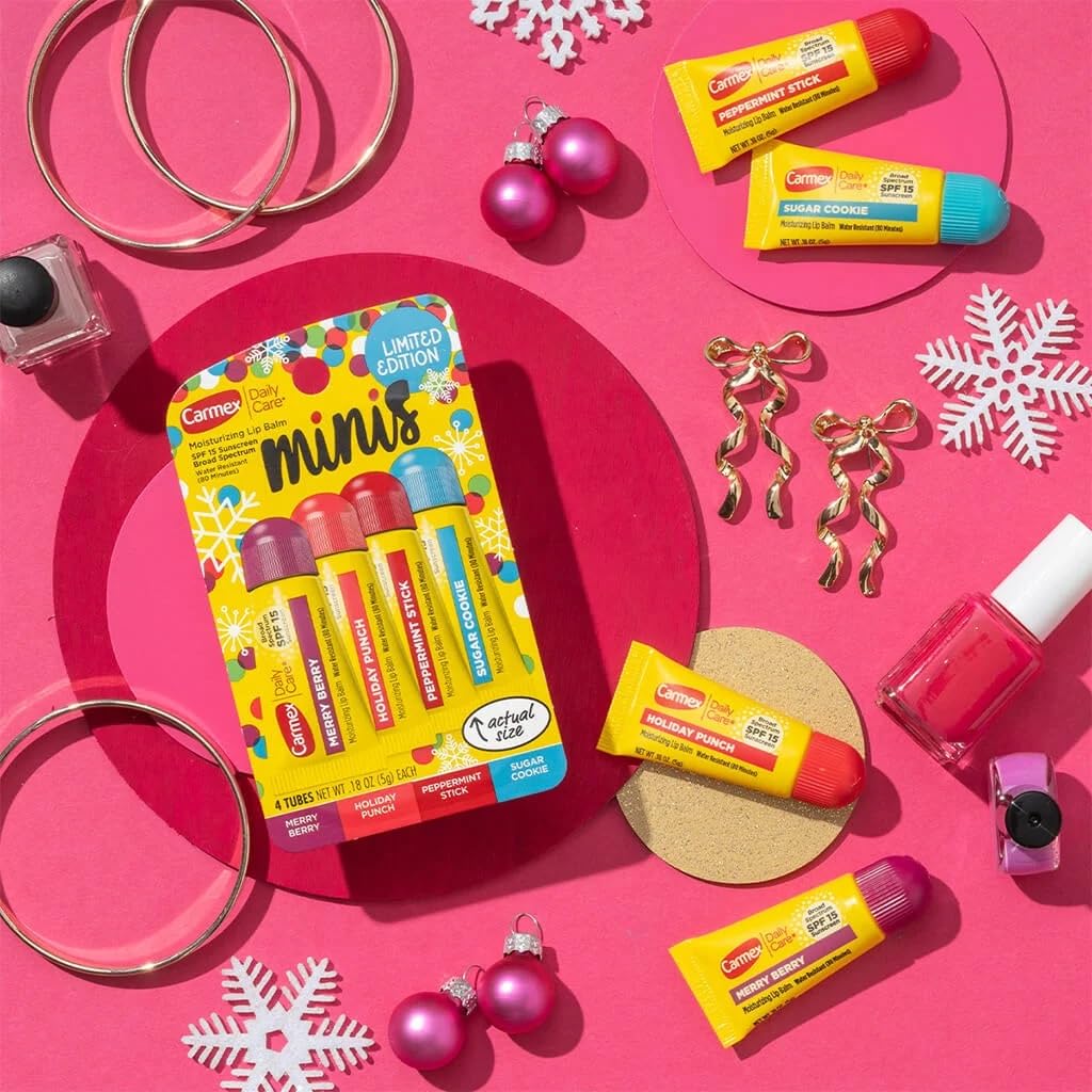 Carmex 4 Mini Tubes Daily Care Moisturizing SPF 15 Soft Lip Balm Limited Edition Beauty & Personal Care Carmex