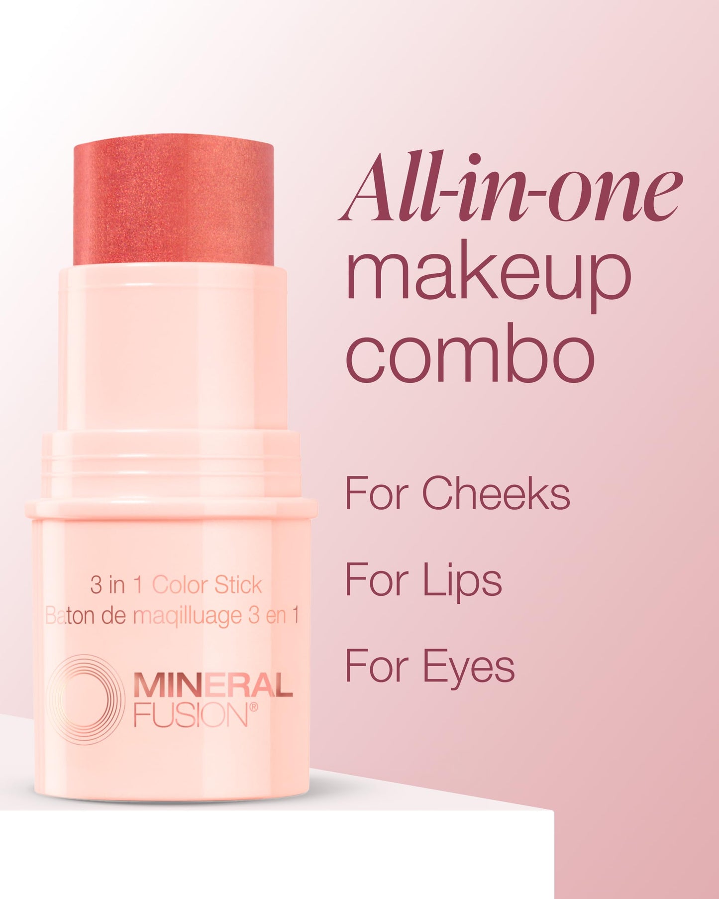 Mineral Fusion 3-in-1 Color Stick - Hydrating Tinted Cream Blush for Cheeks, Lip and Eye - Natural Multi Use Makeup (Terra Cotta) Beauty & Personal Care Mineral Fusion